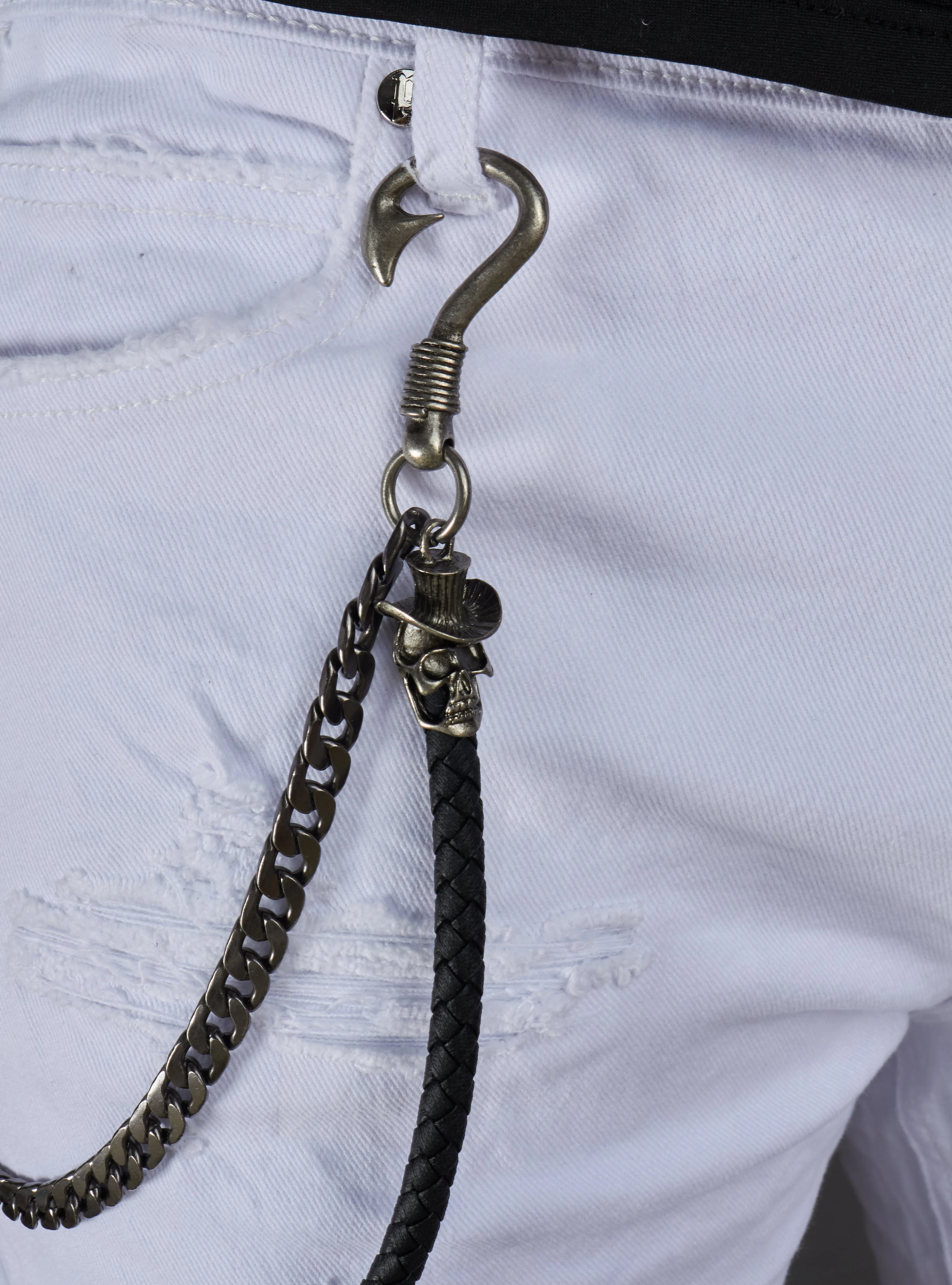 Politics Chain - Braided Skull - Black And Metal - 106 - Image 3