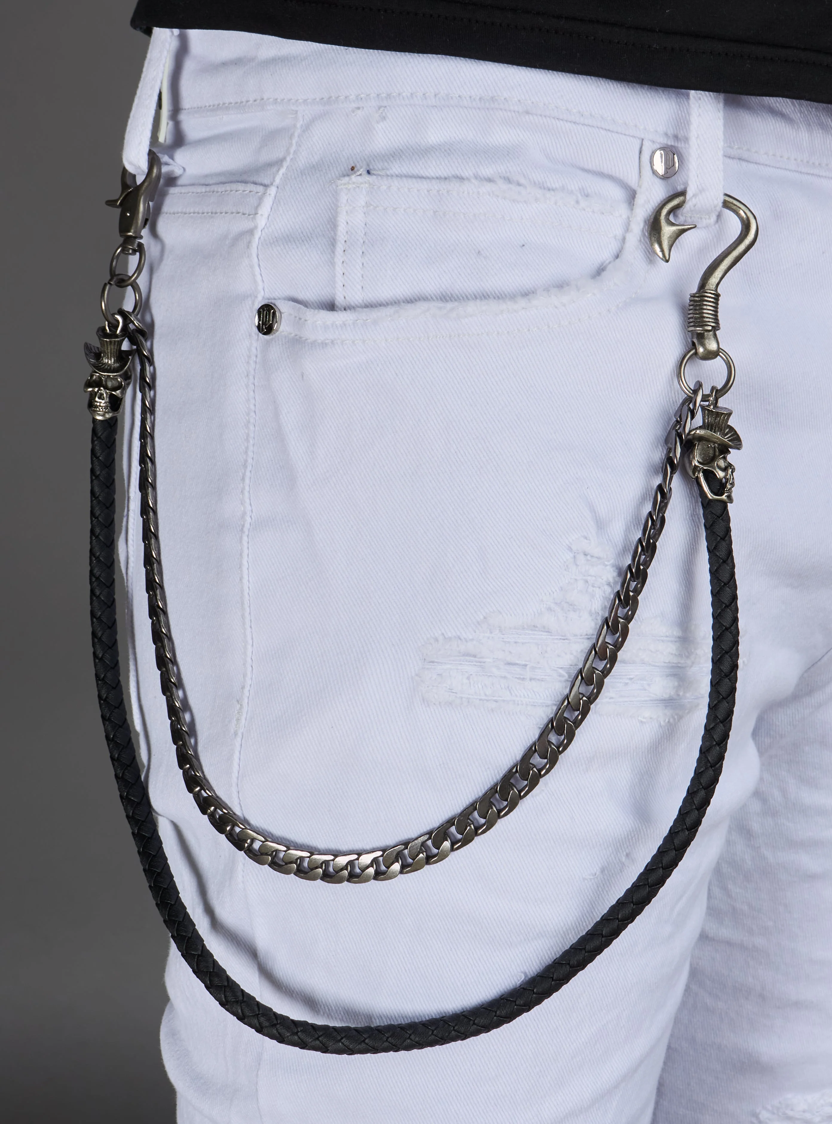 Politics Chain - Braided Skull - Black And Metal - 106 - Image 7