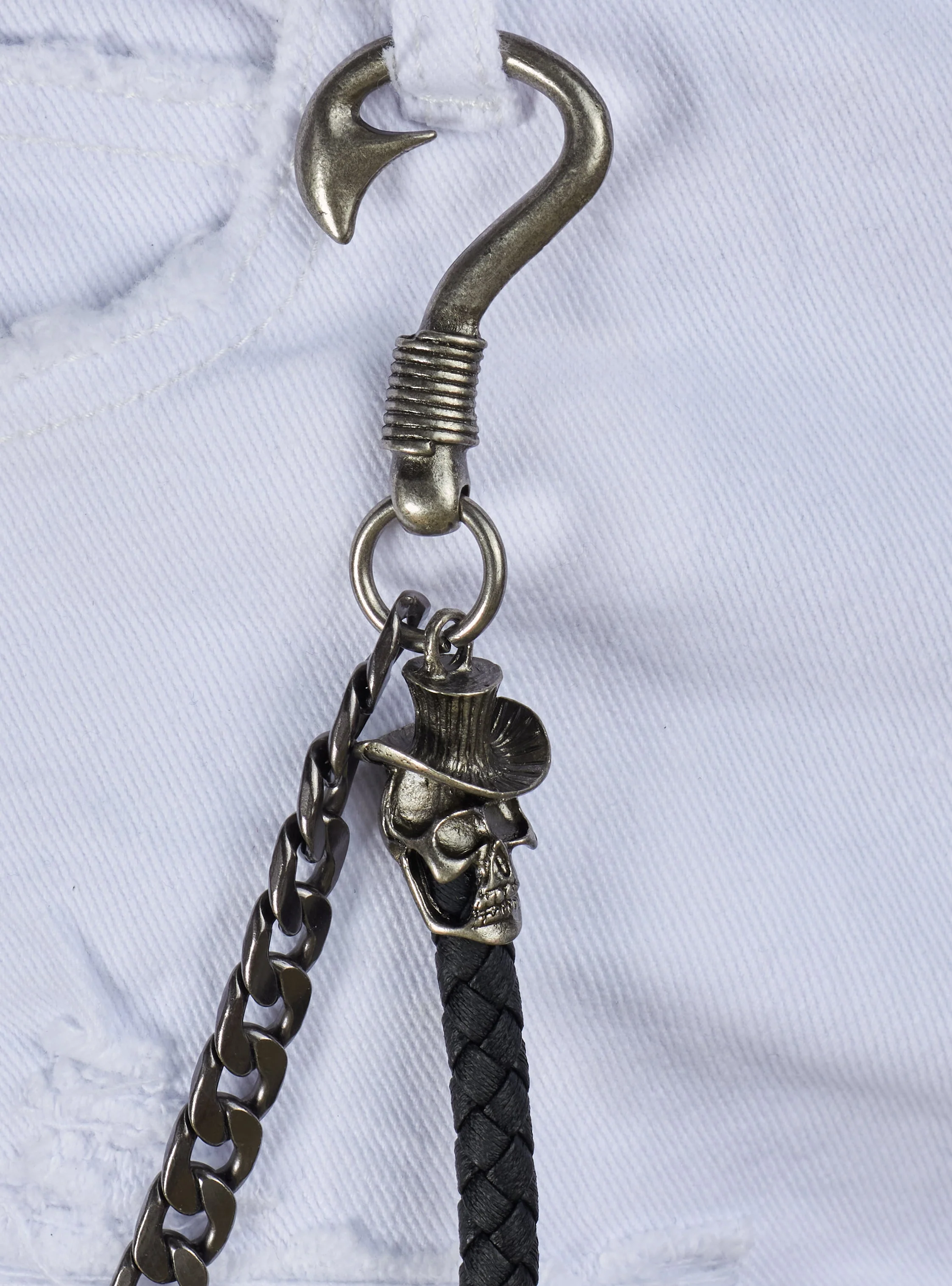 Politics Chain - Braided Skull - Black And Metal - 106 - Image 8