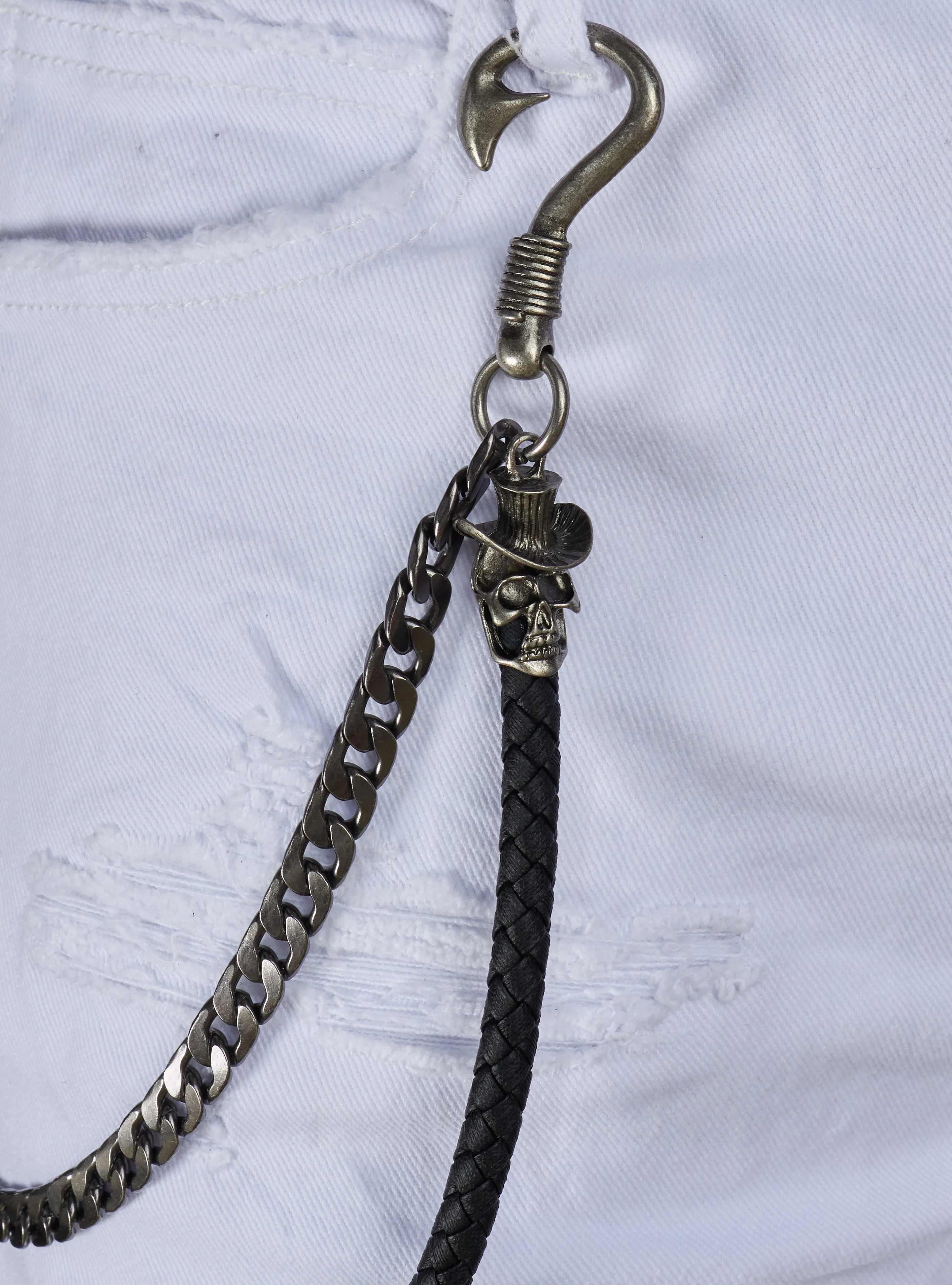Politics Chain - Braided Skull - Black And Metal - 106 - Image 9