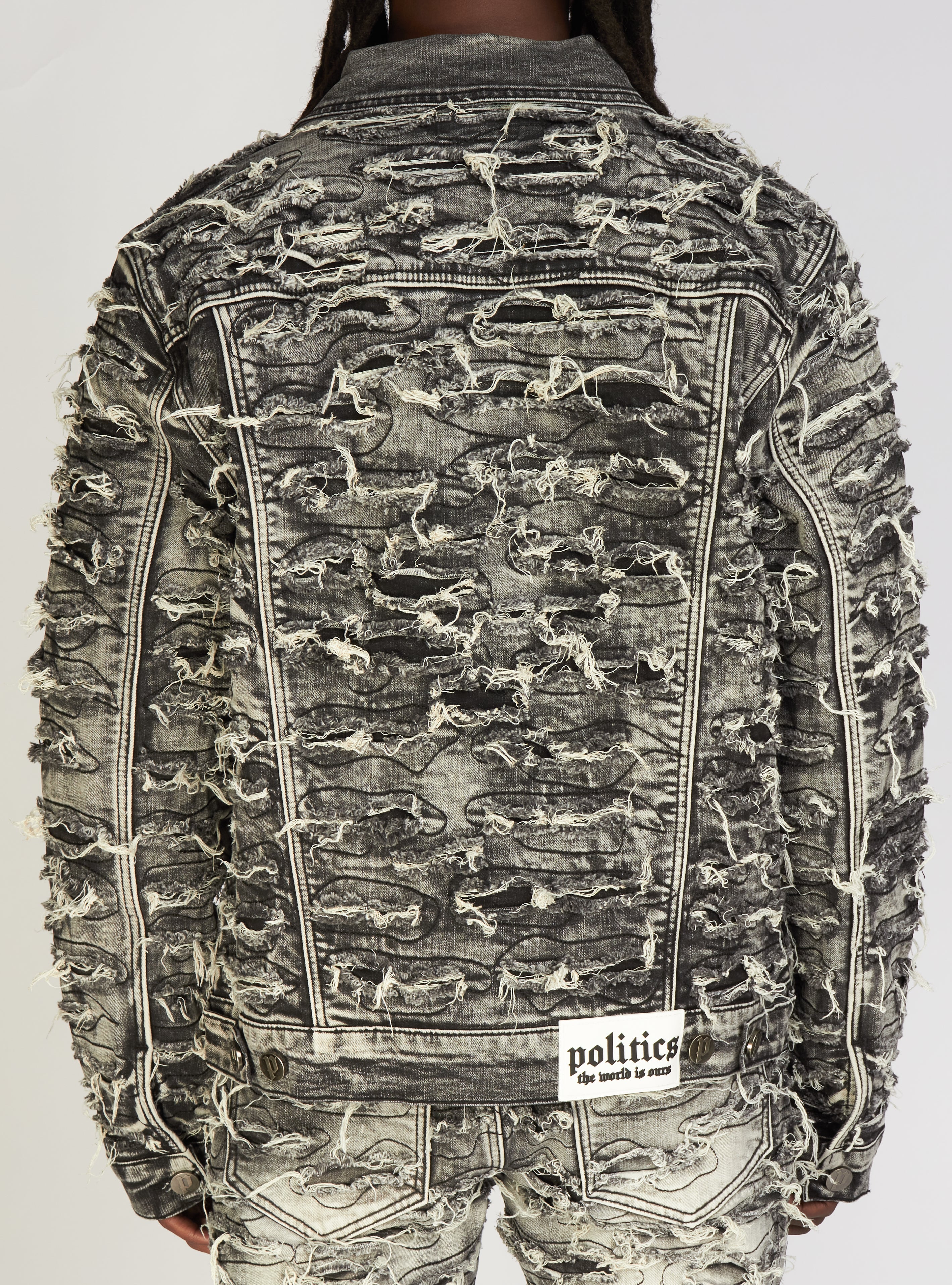 Politics Mark Denim Jacket — Grey Wash - Image 3
