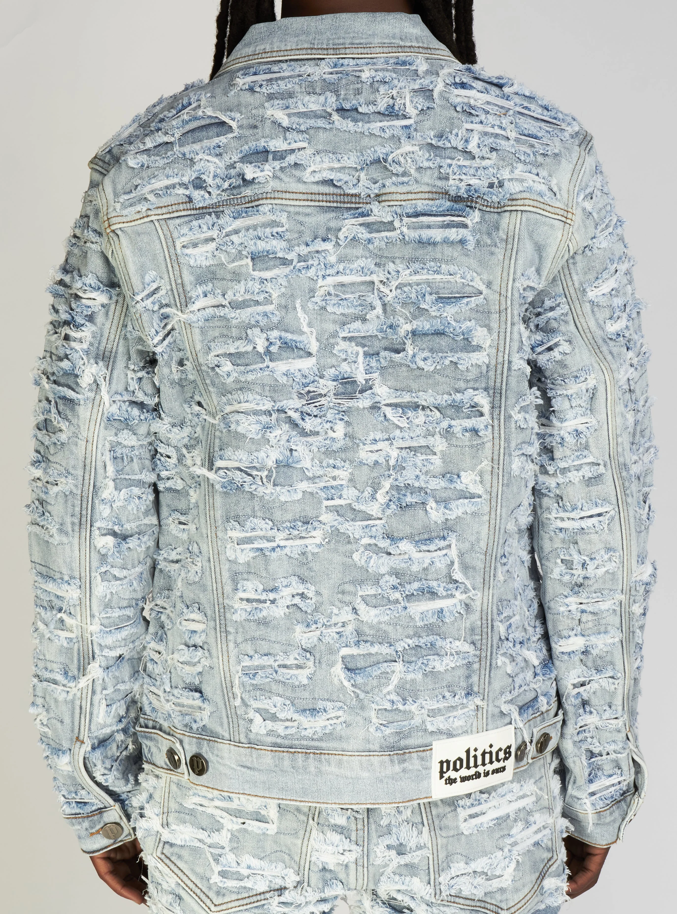 Politics Mark Denim Jacket — Light Blue - Image 3