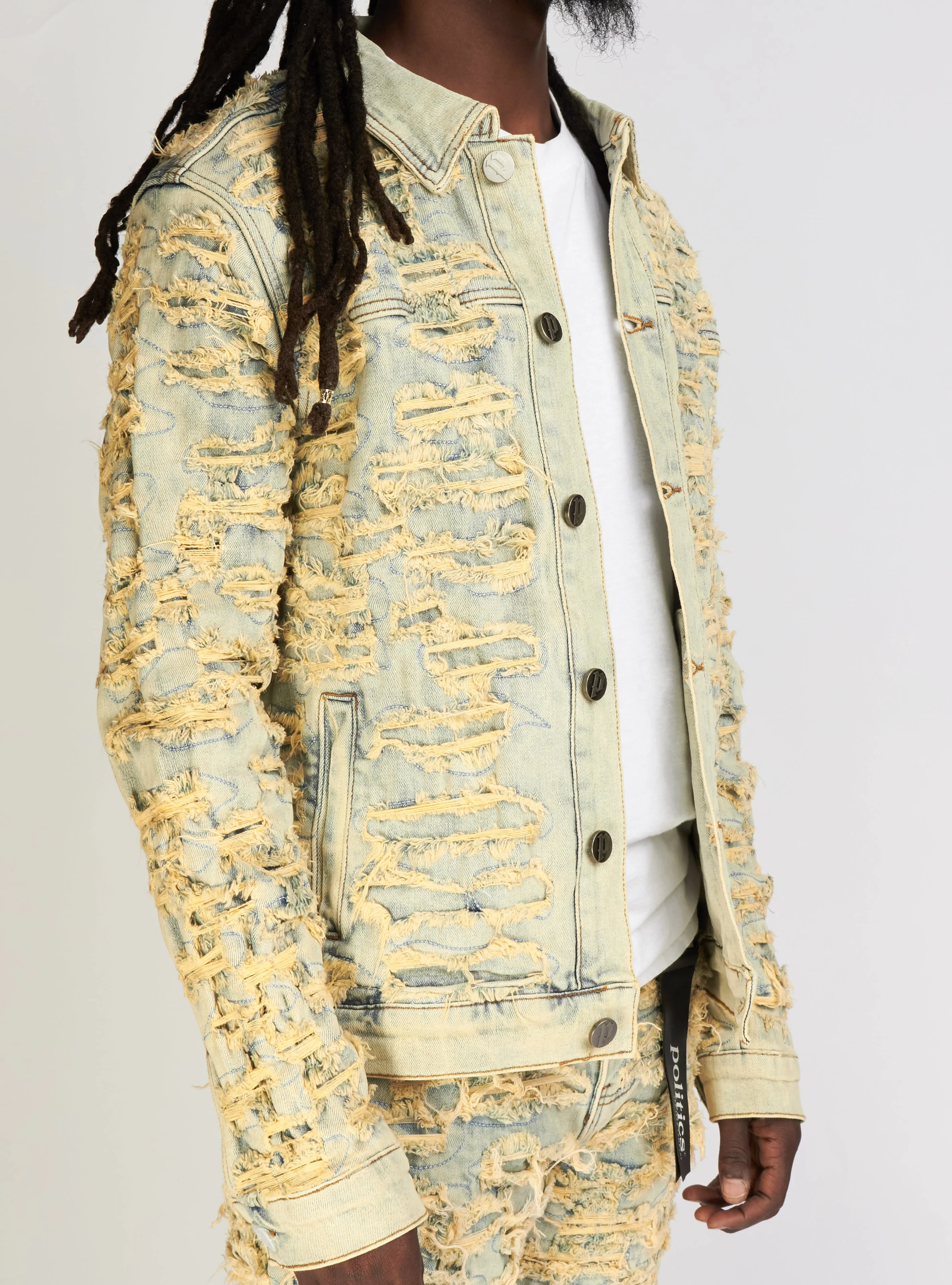 Politics Denim Jacket - Mark - Light Vintage - 551 - Image 3