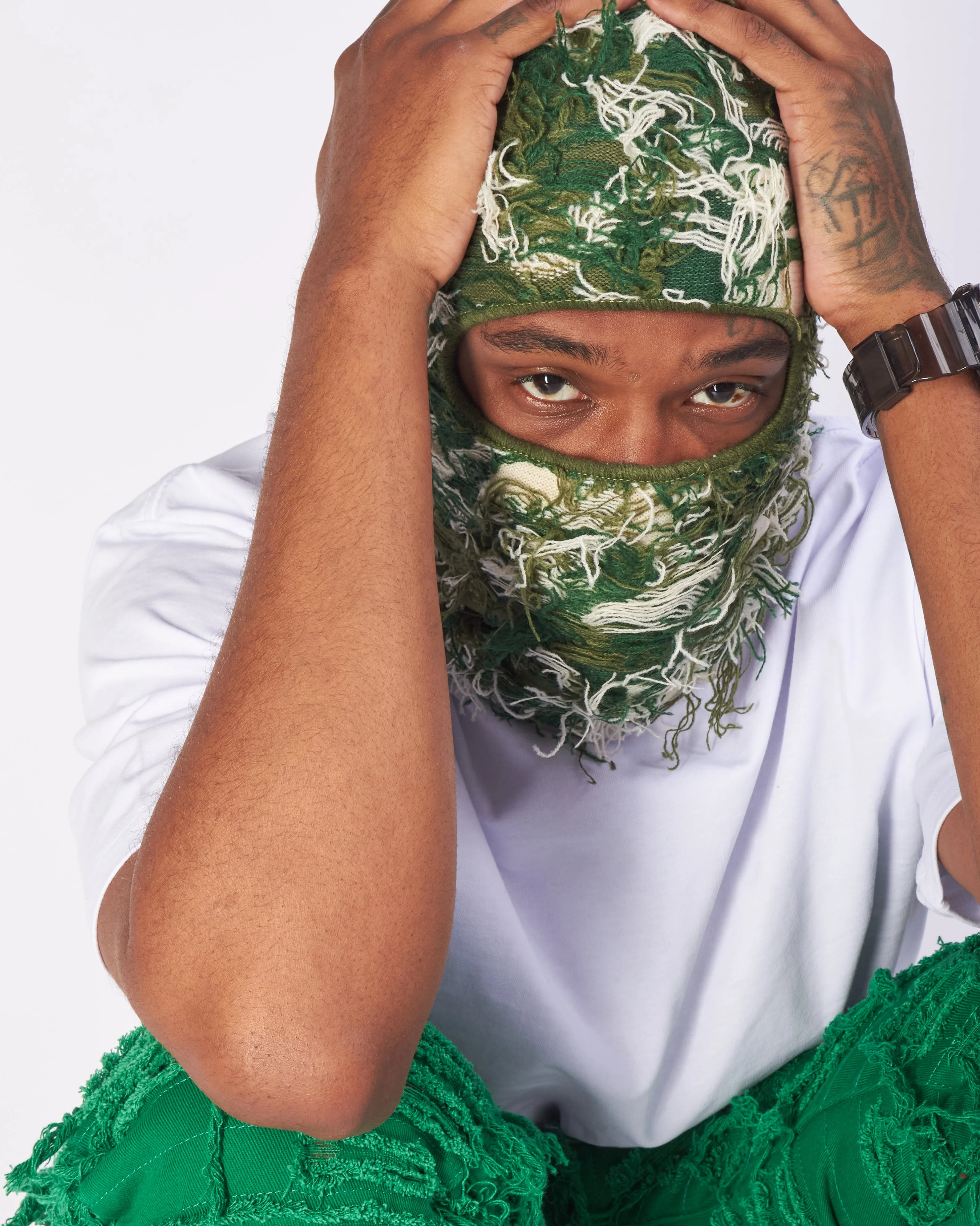 Politics Face Mask - Shiesty - Green And Cream - 084 - Image 3