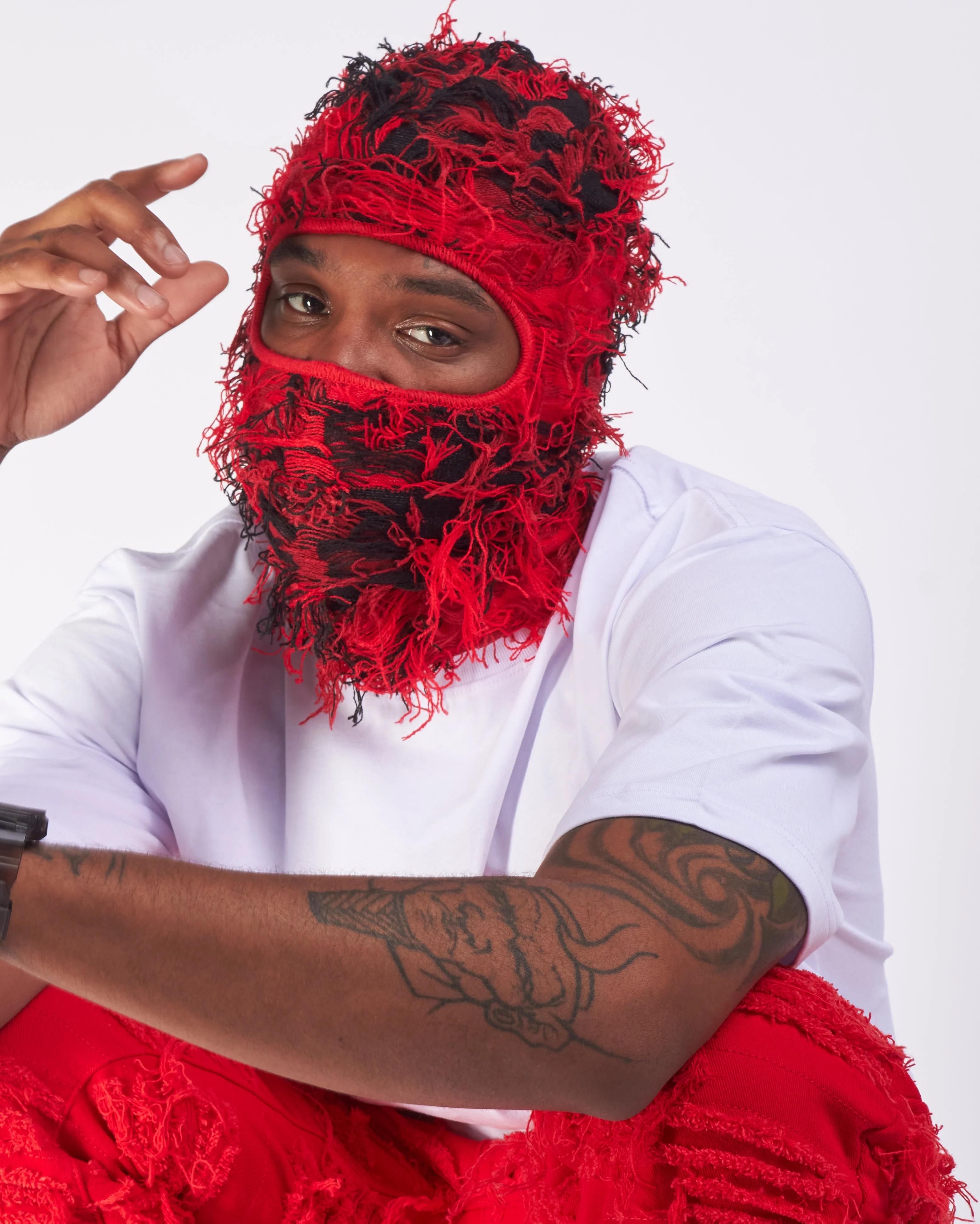 Politics Face Mask - Shiesty - Red and Black - 085 - Image 3