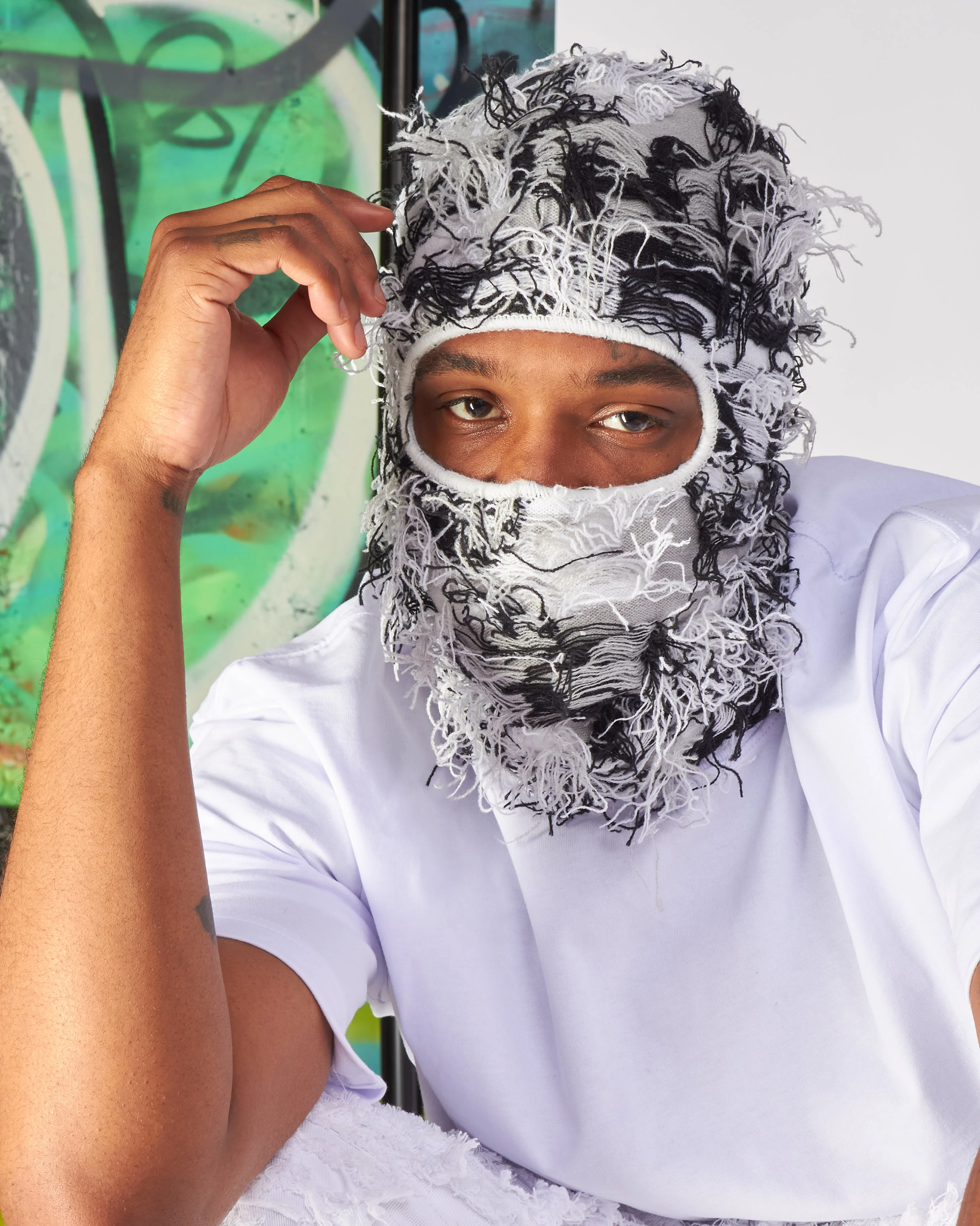 Politics Face Mask - Shiesty - White, Black And Grey - 083 - Image 3