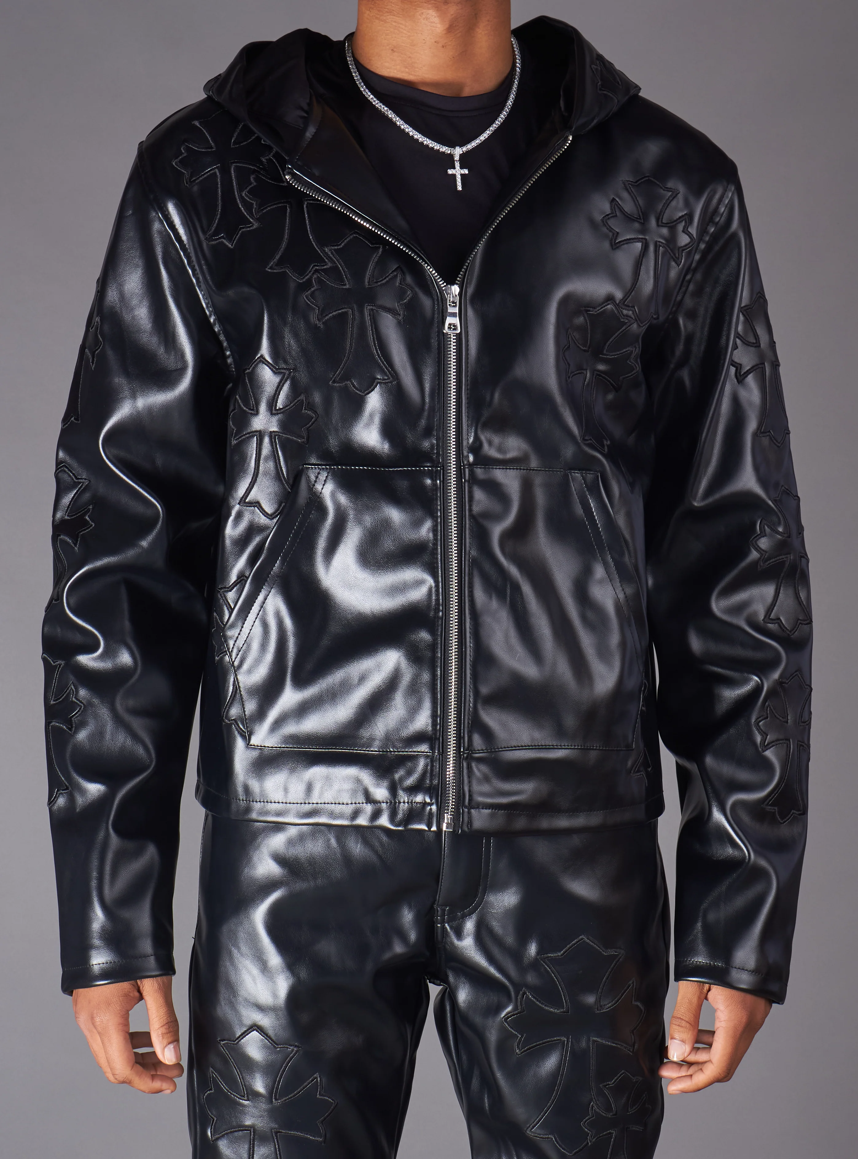 Politics Hoodie - Eris - Black Leather - Hol-44