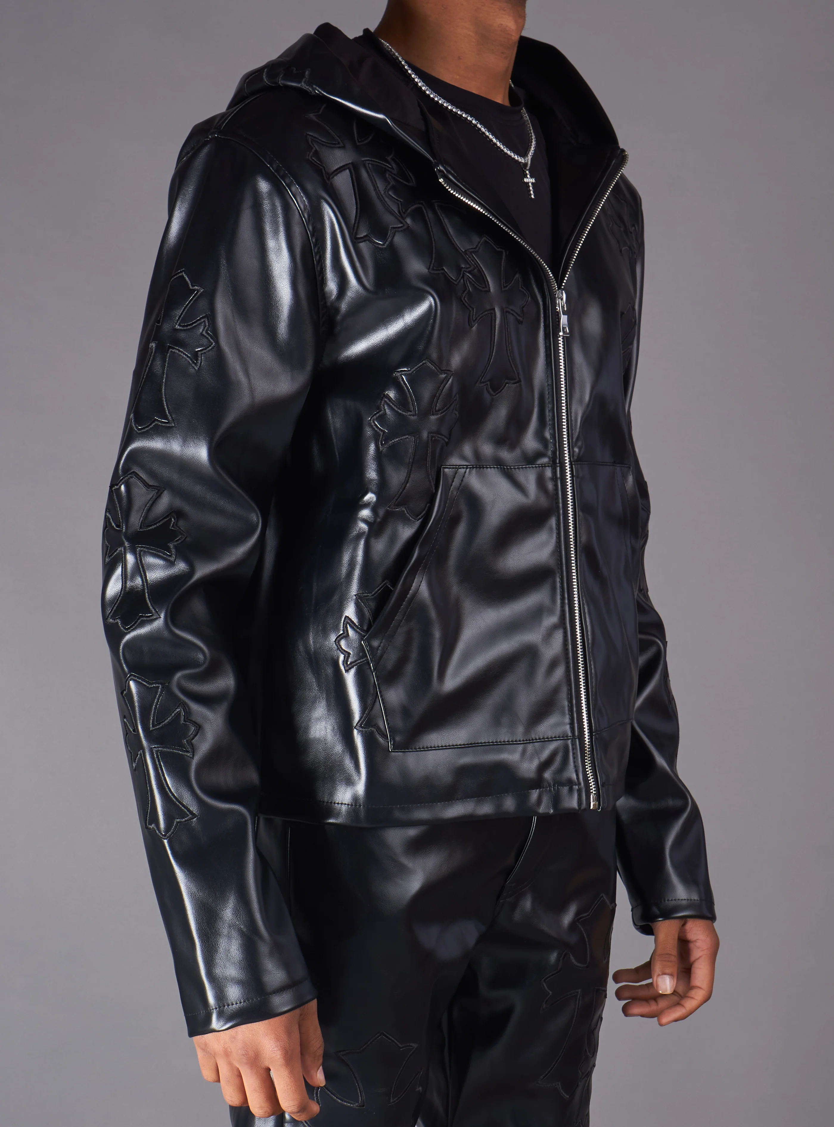 Politics Hoodie - Eris - Black Leather - Hol-44 - Image 2