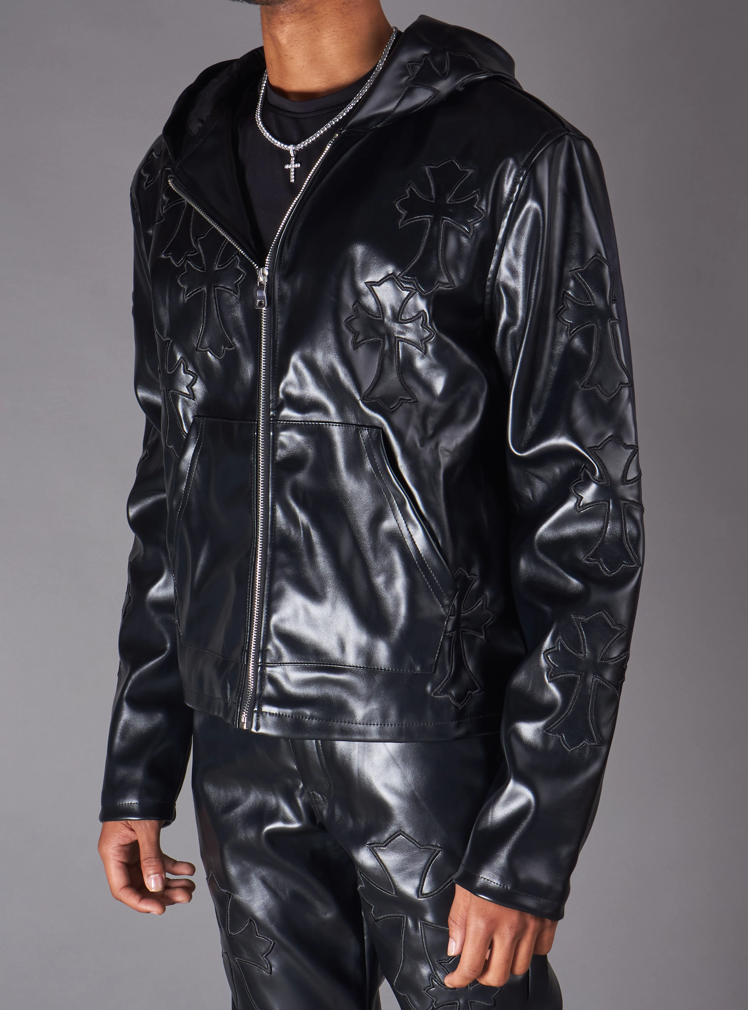 Politics Hoodie - Eris - Black Leather - Hol-44 - Image 6