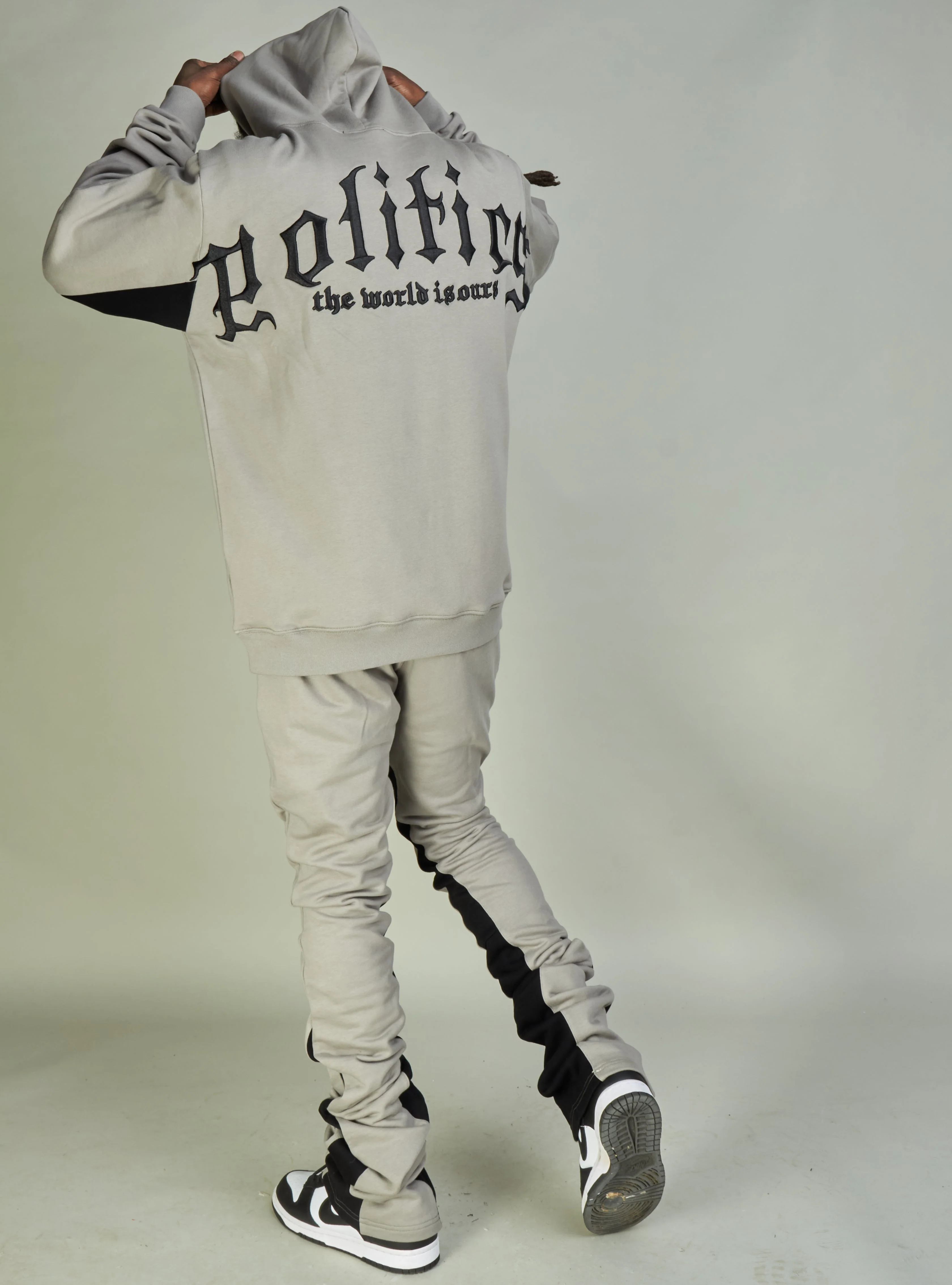 Politics Hoodie - Frazier - Grey and Black - 322 - Image 4