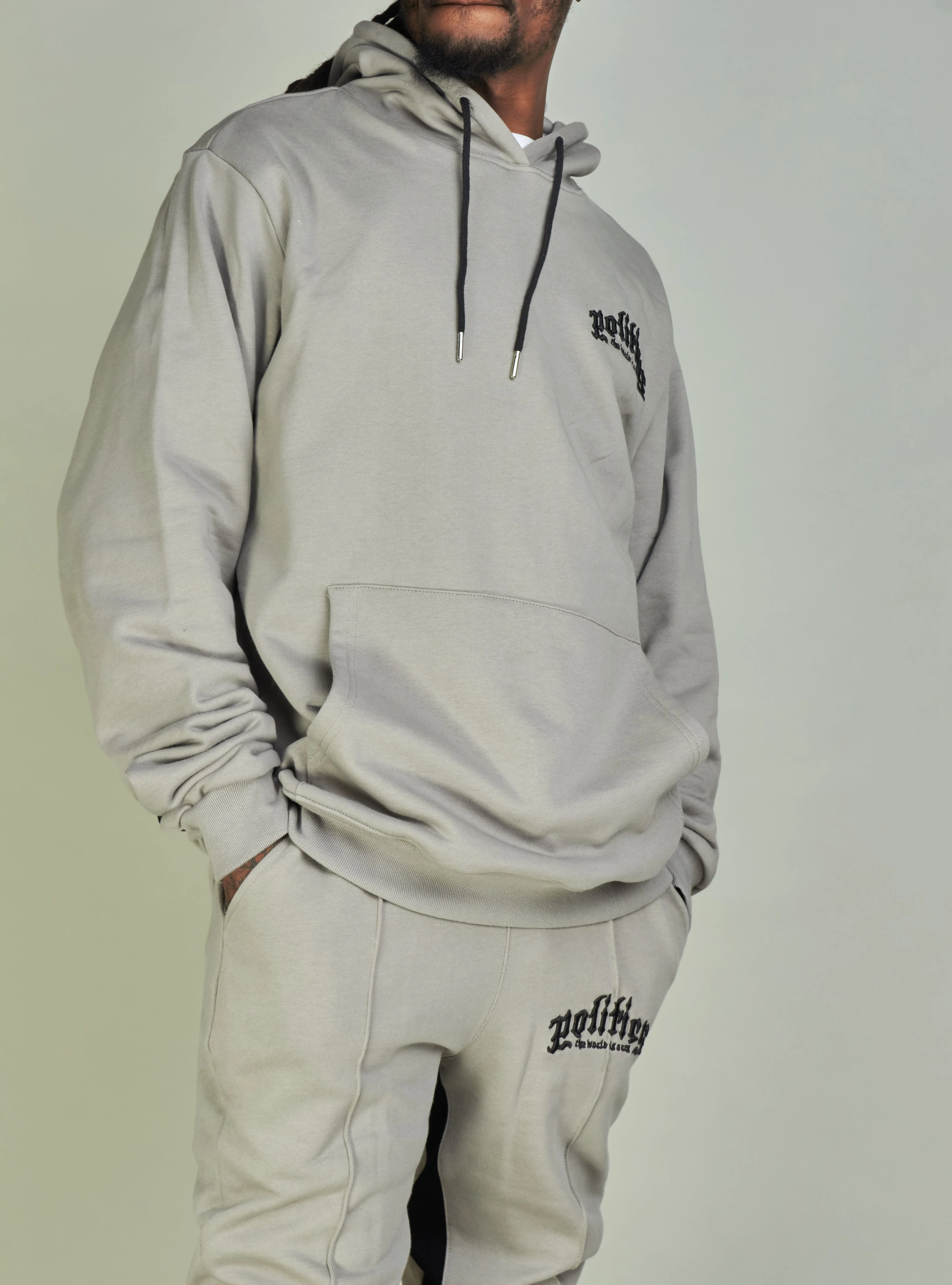 Politics Hoodie - Frazier - Grey and Black - 322 - Image 5
