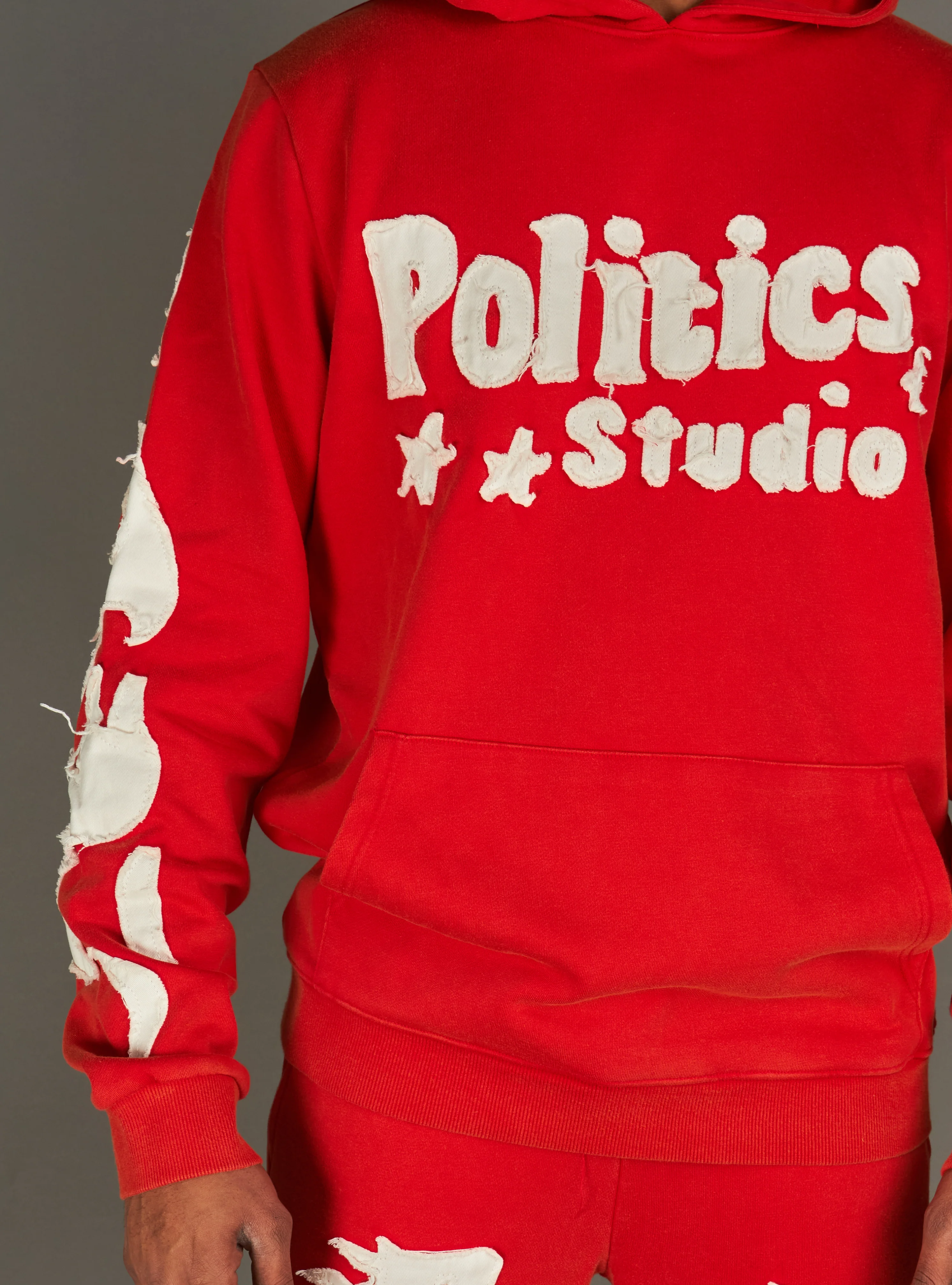 Politics Hoodie - Oz - Red WASH - 605 - Image 3