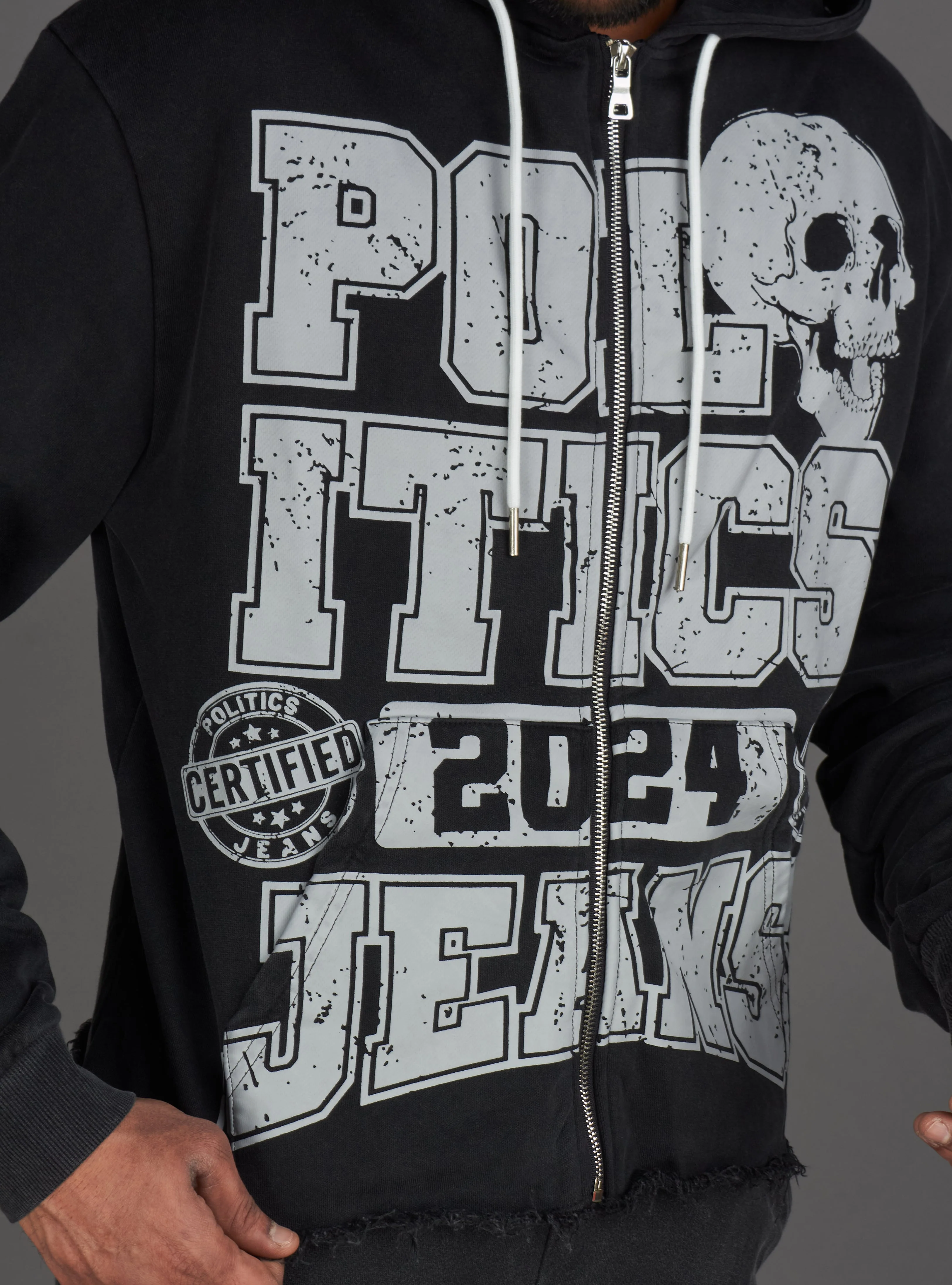Politics Hoodie - Ruth - Grey Wash - 110 - Image 6