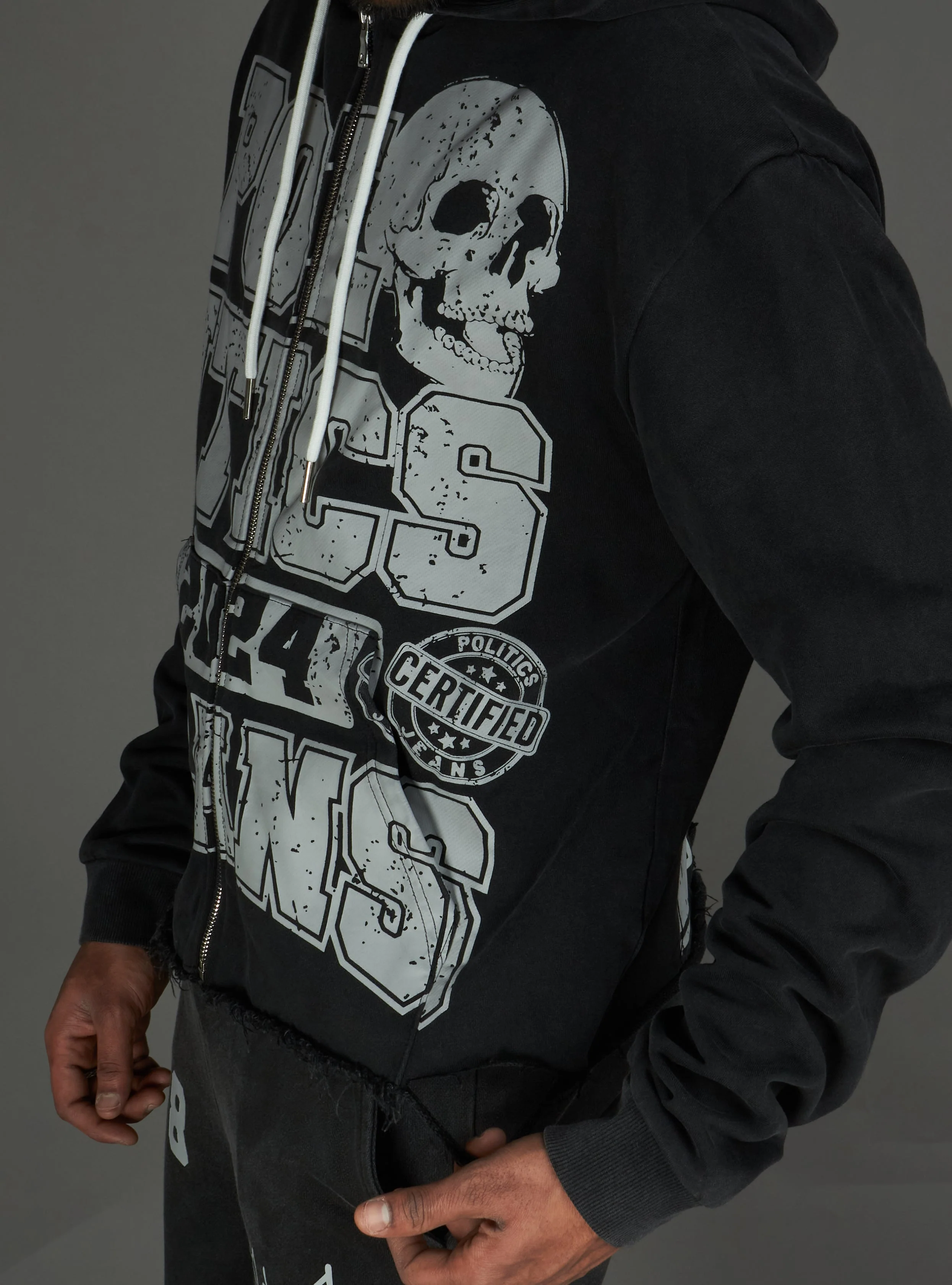 Politics Hoodie - Ruth - Grey Wash - 110 - Image 8