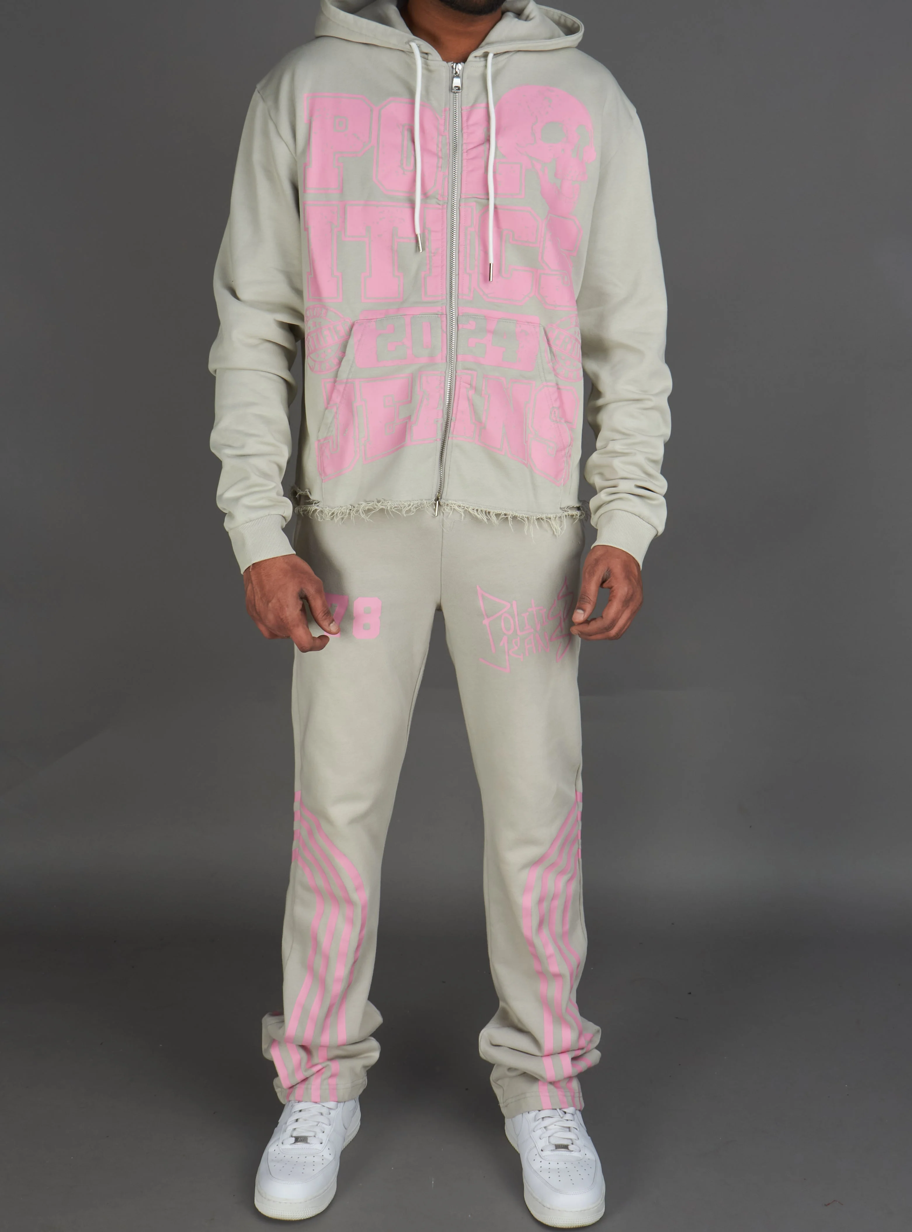 Politics Hoodie - Ruth - Grey Wash - 021 - Image 3