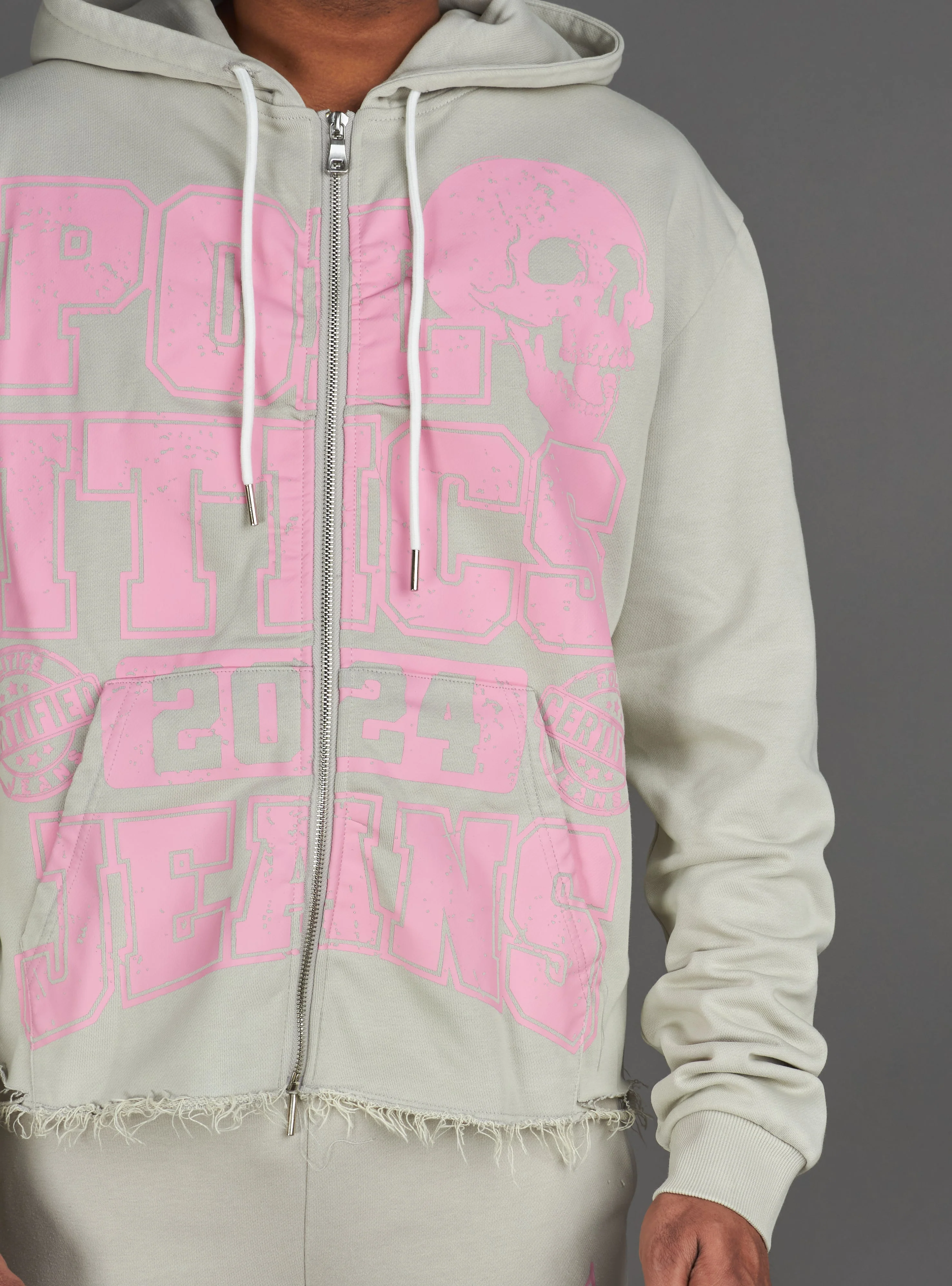 Politics Hoodie - Ruth - Grey Wash - 021 - Image 4