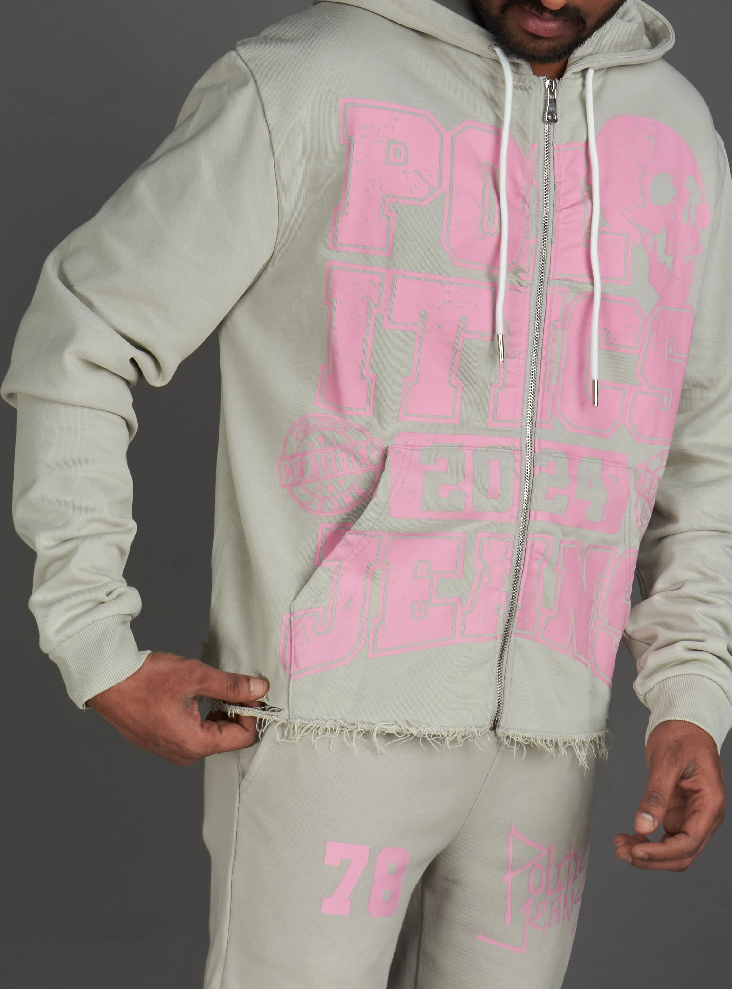 Politics Hoodie - Ruth - Grey Wash - 021 - Image 5