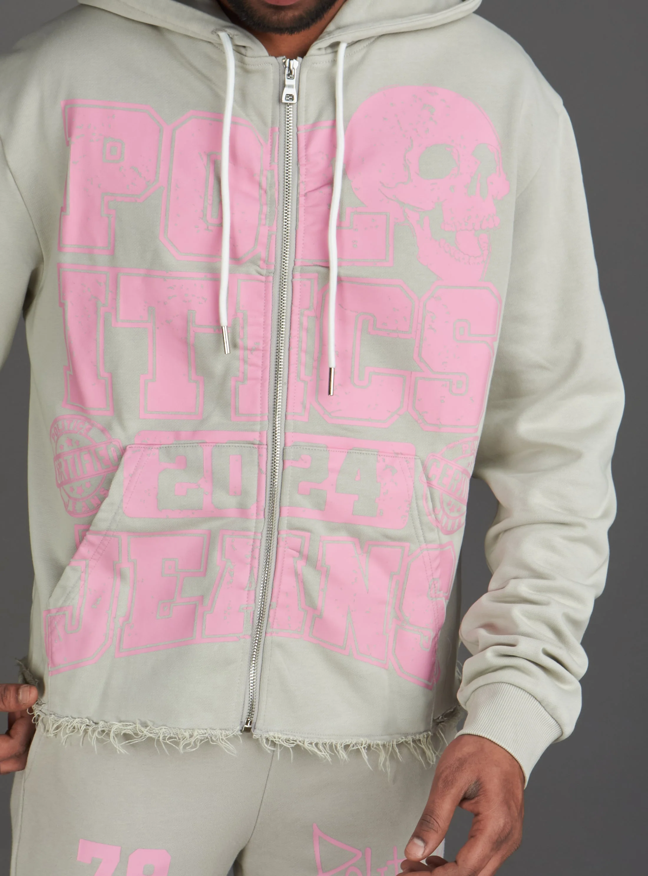 Politics Hoodie - Ruth - Grey Wash - 021 - Image 7