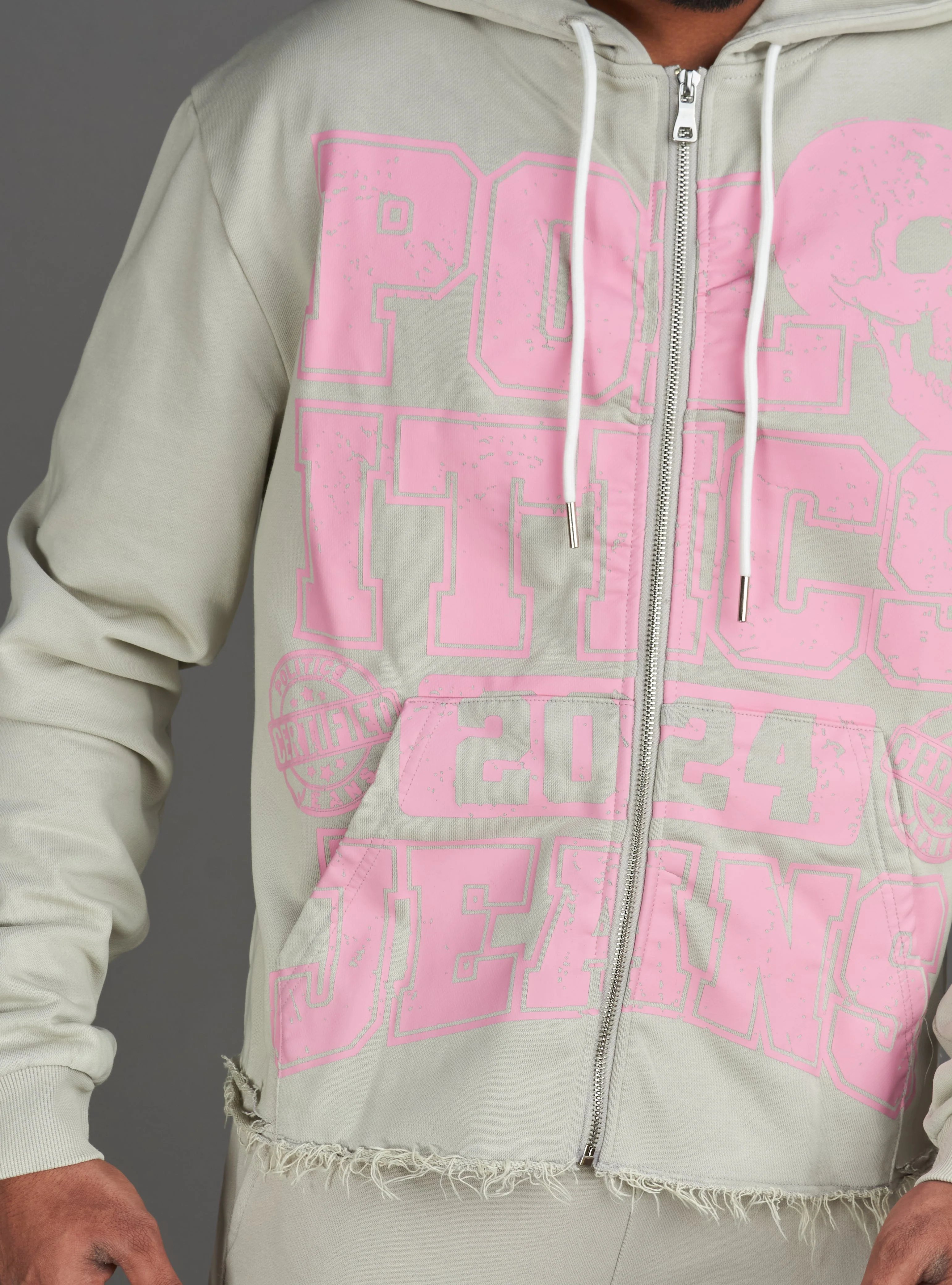 Politics Hoodie - Ruth - Grey Wash - 021 - Image 8