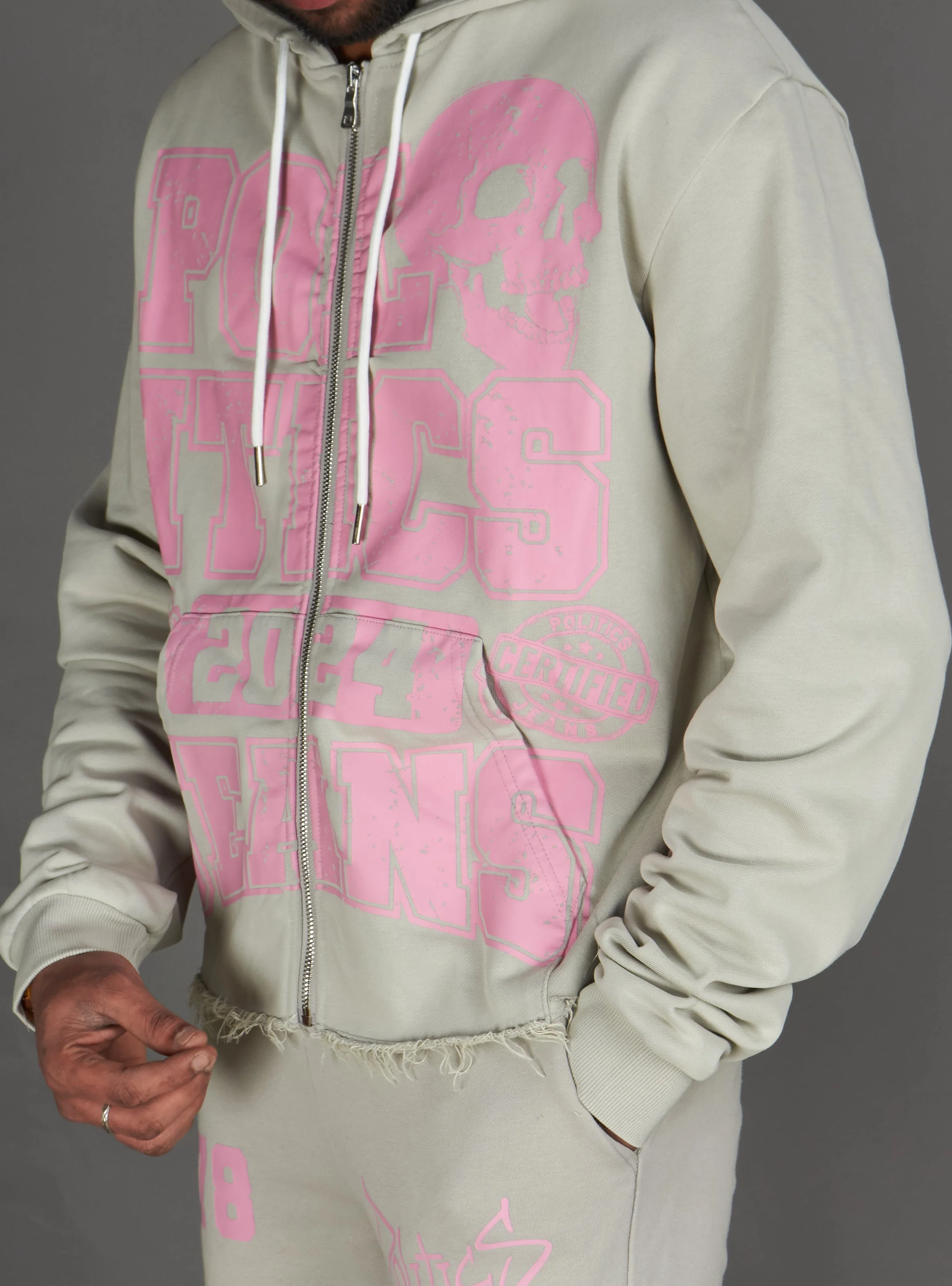 Politics Hoodie - Ruth - Grey Wash - 021 - Image 9