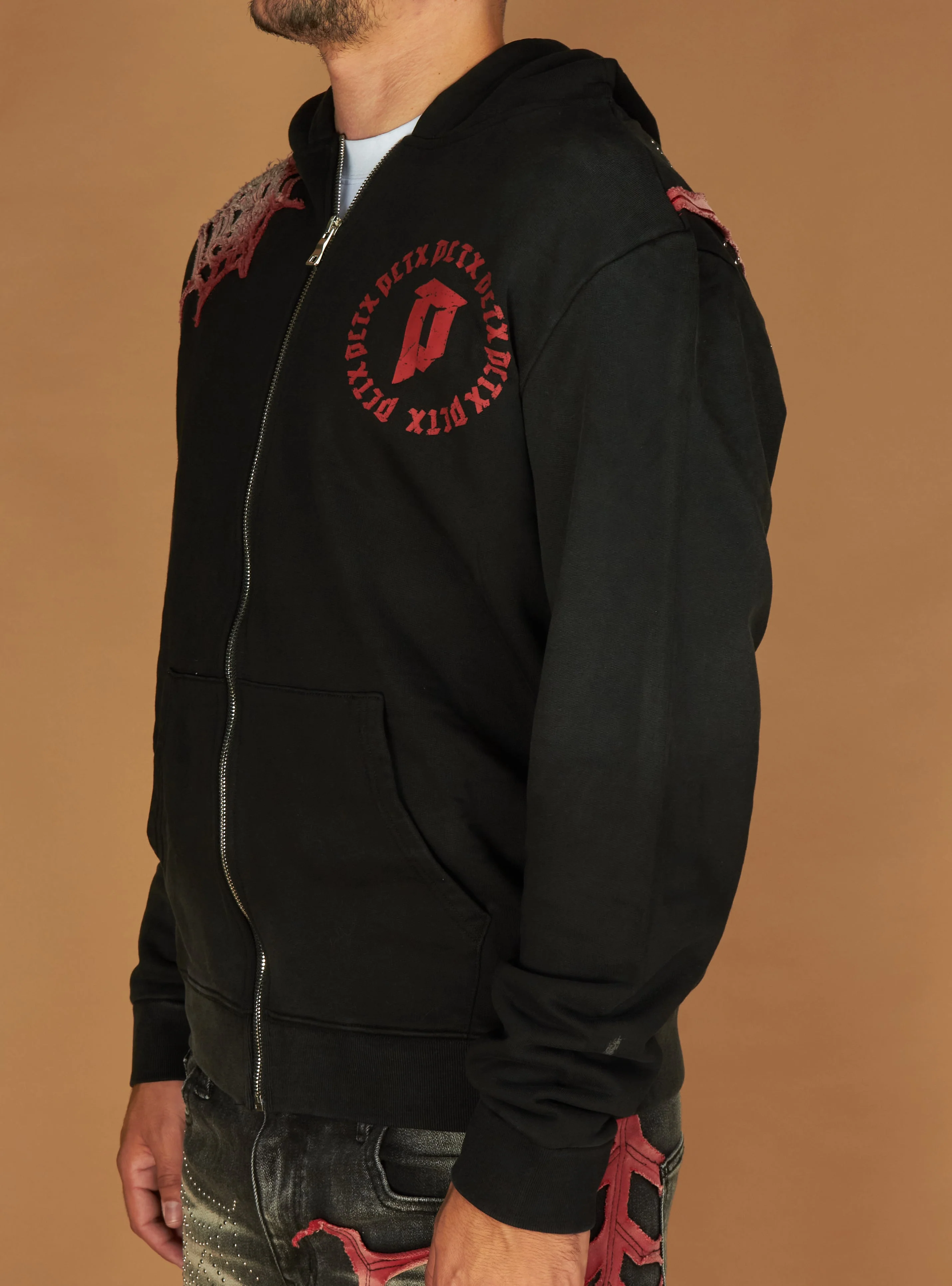 Politics Hoodie - Web - Black and Red  - 301 - Image 2