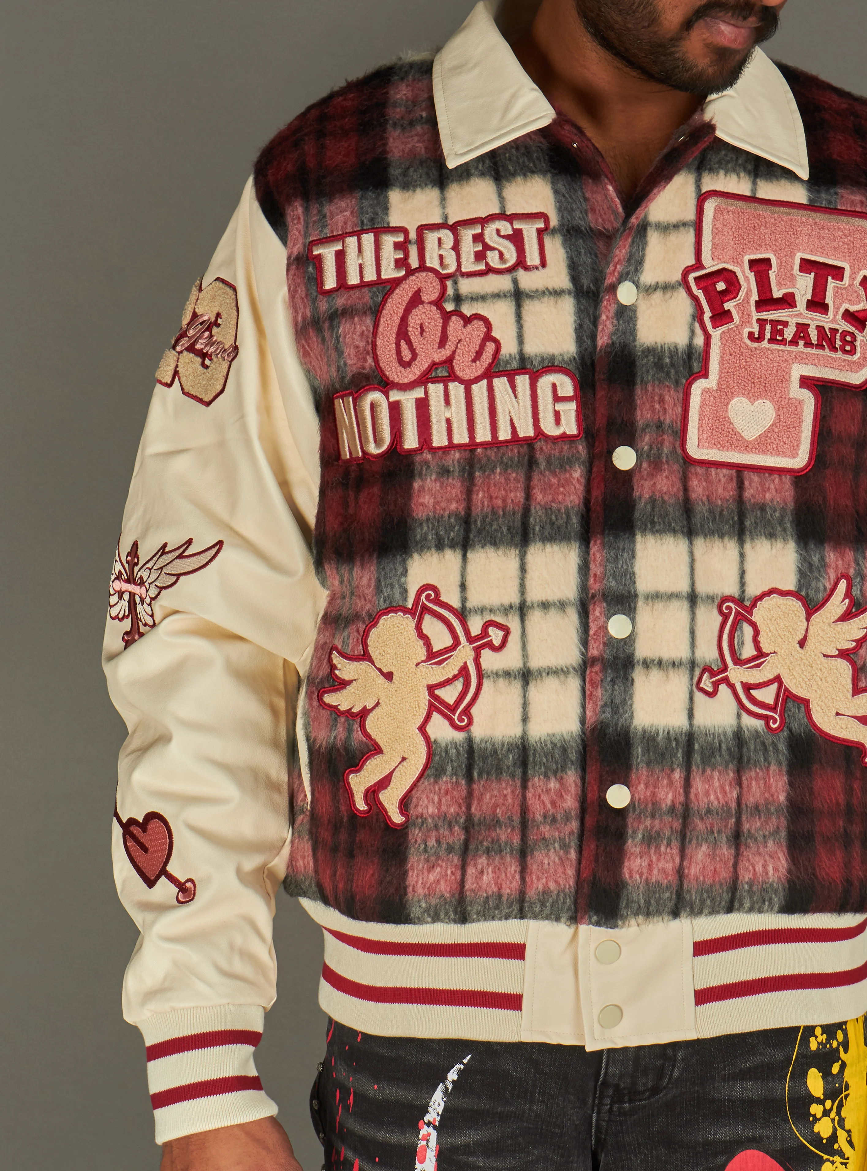 Politics Jacket - Varsity - Tartan - Red Black Check - 701 - Image 3