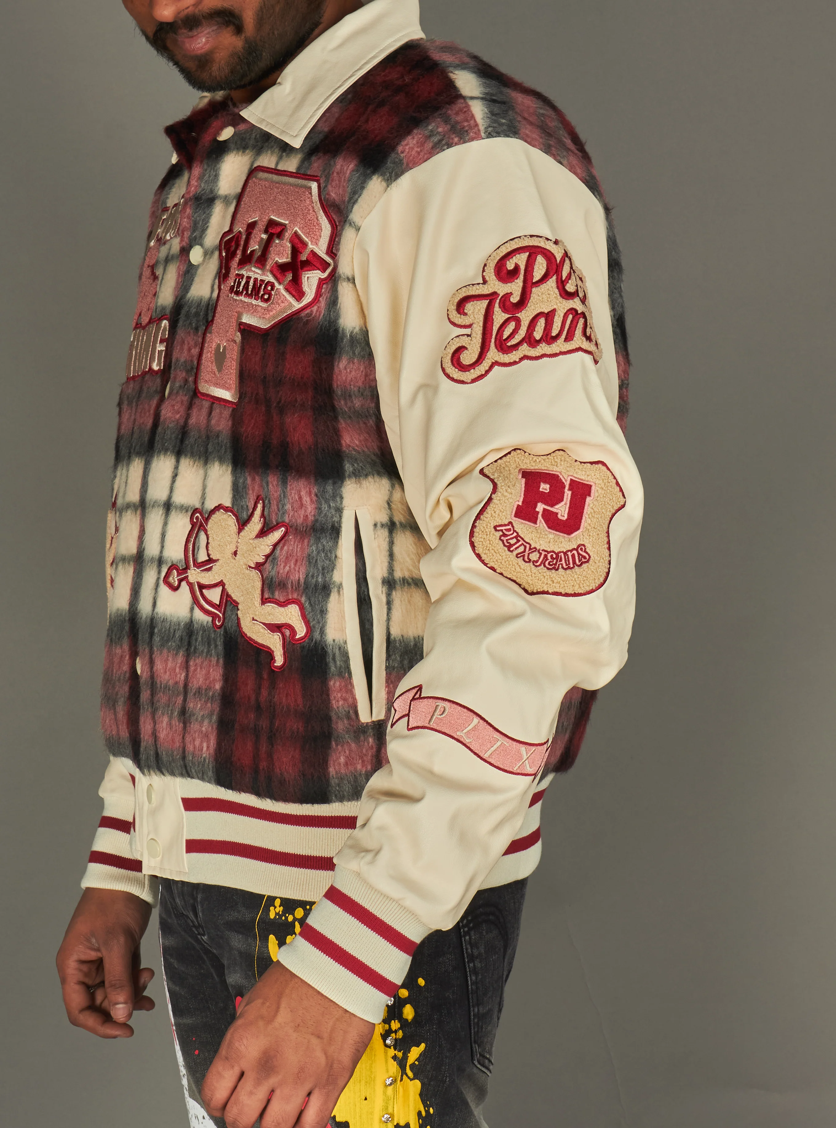 Politics Jacket - Varsity - Tartan - Red Black Check - 701 - Image 4
