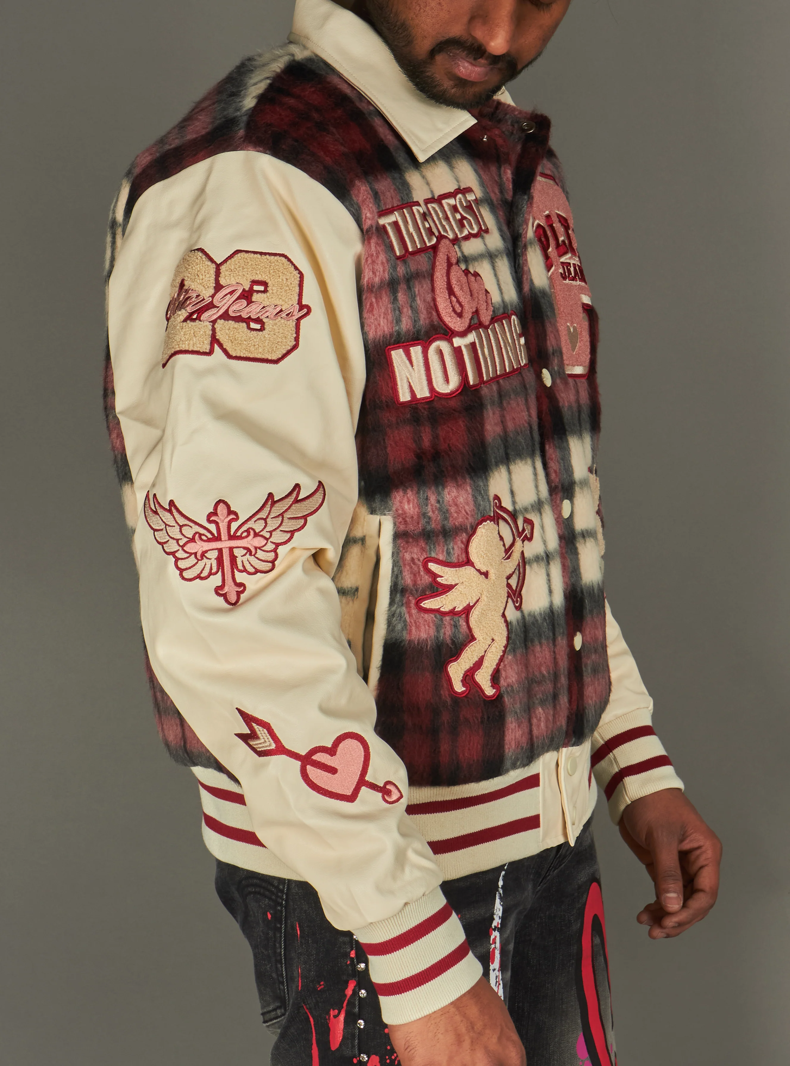 Politics Jacket - Varsity - Tartan - Red Black Check - 701 - Image 9