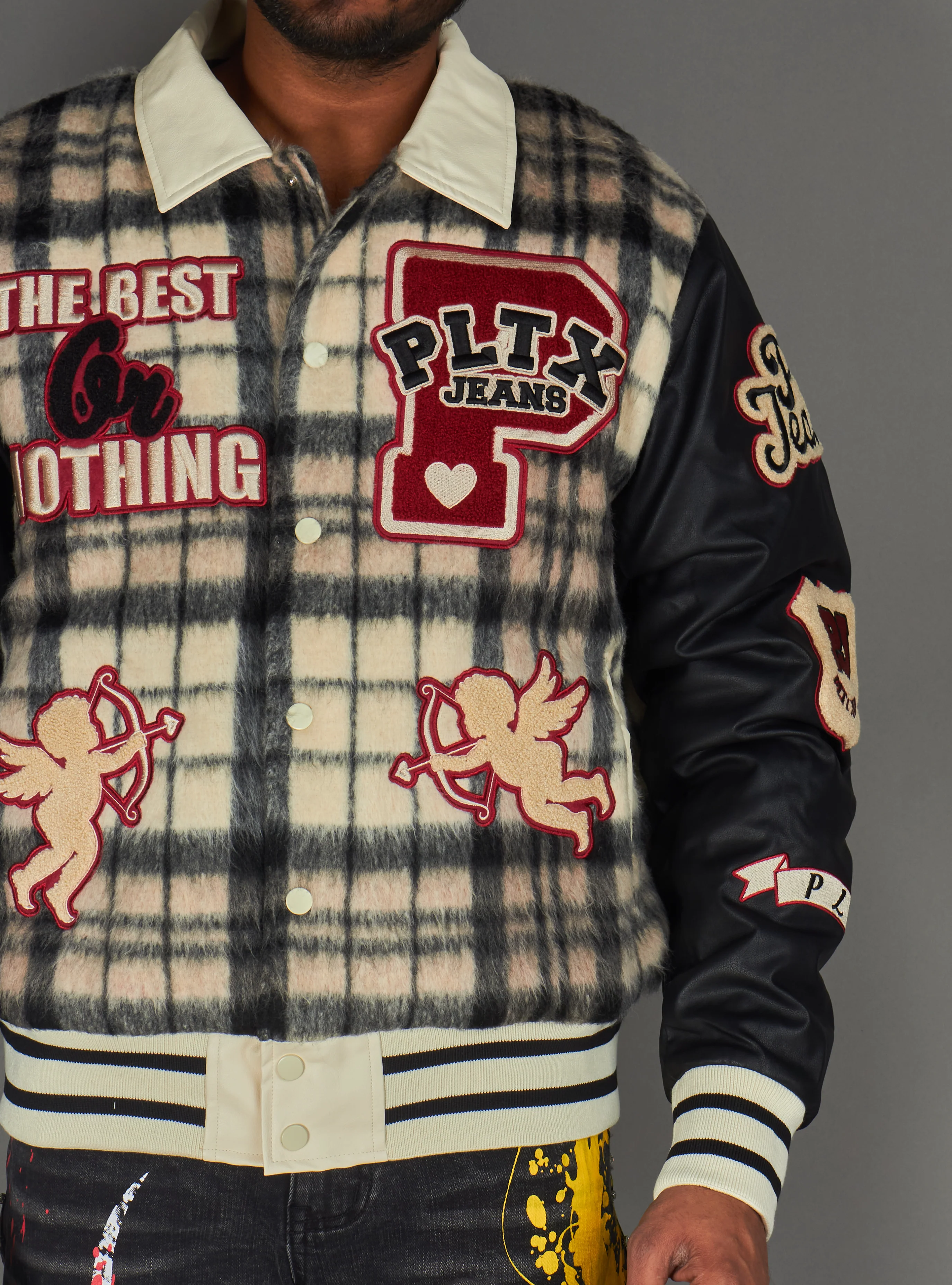 Politics Jacket - Varsity - Tartan - Black Red Check - 204 - Image 3