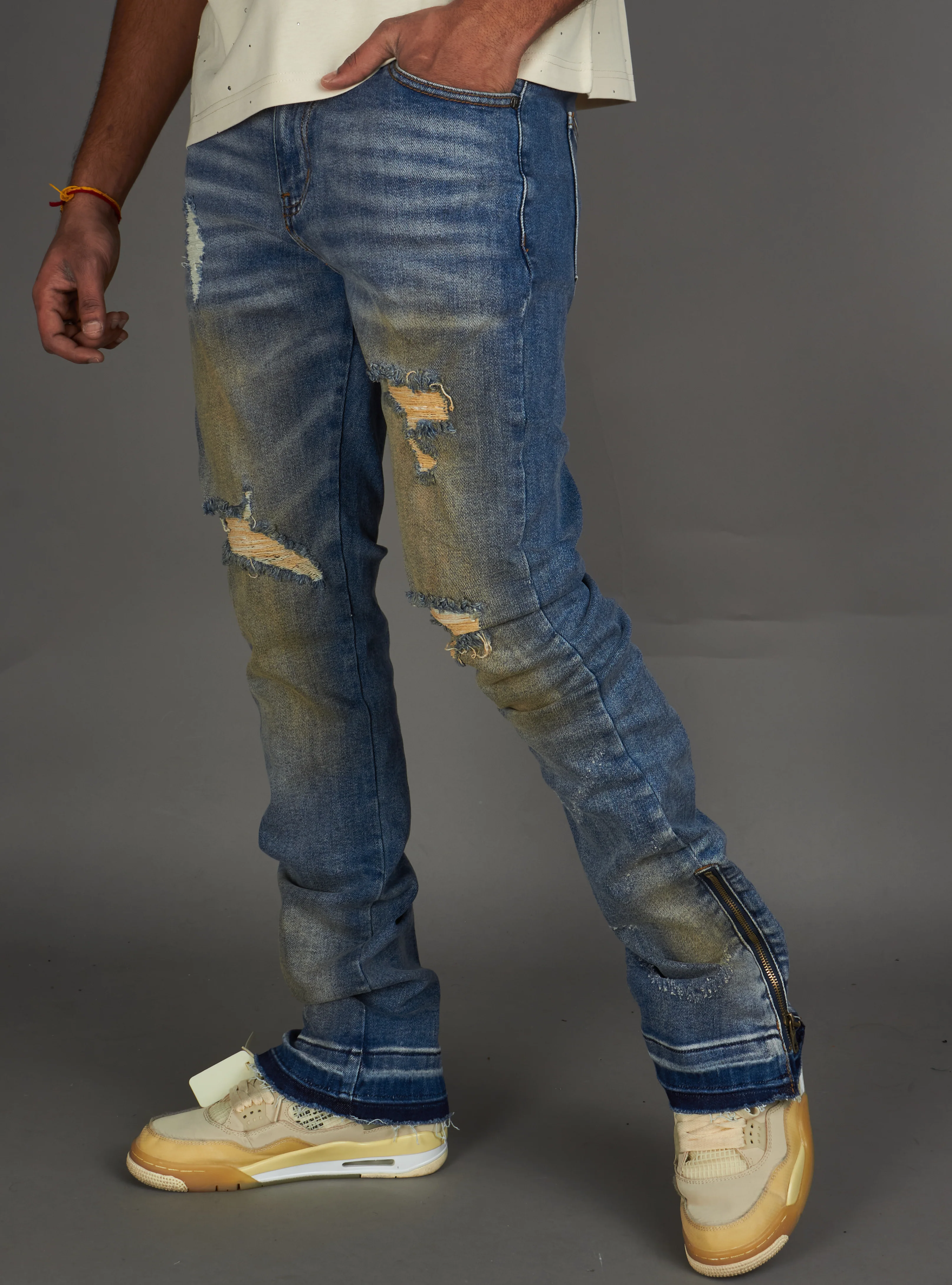 Politics Jeans - Agassi Skinny Fit - Vintage Blue Wash - 977 - Image 2