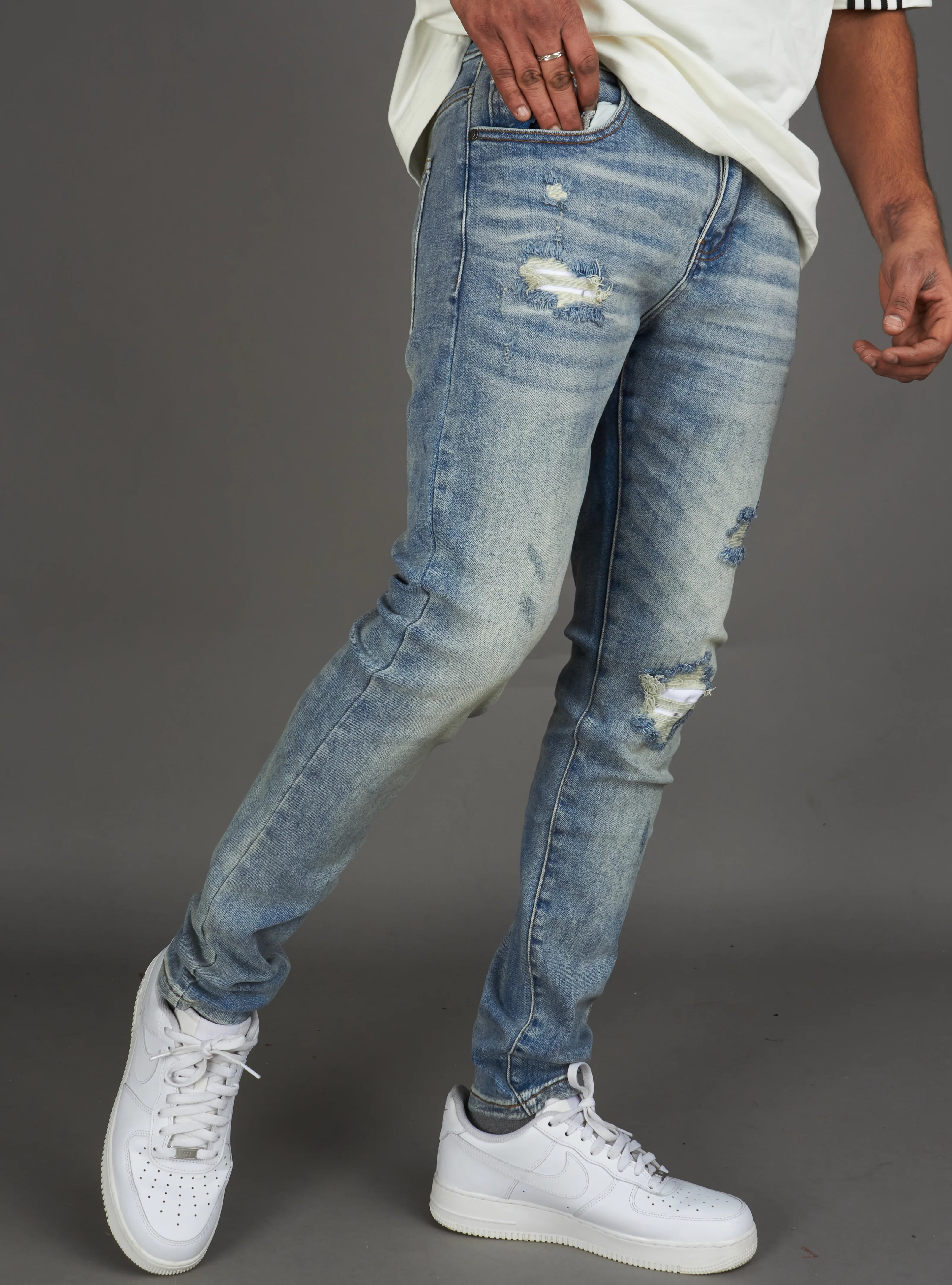 Politics Jeans - Akhurst Skinny Fit - Blue Wash - 660 - Image 2