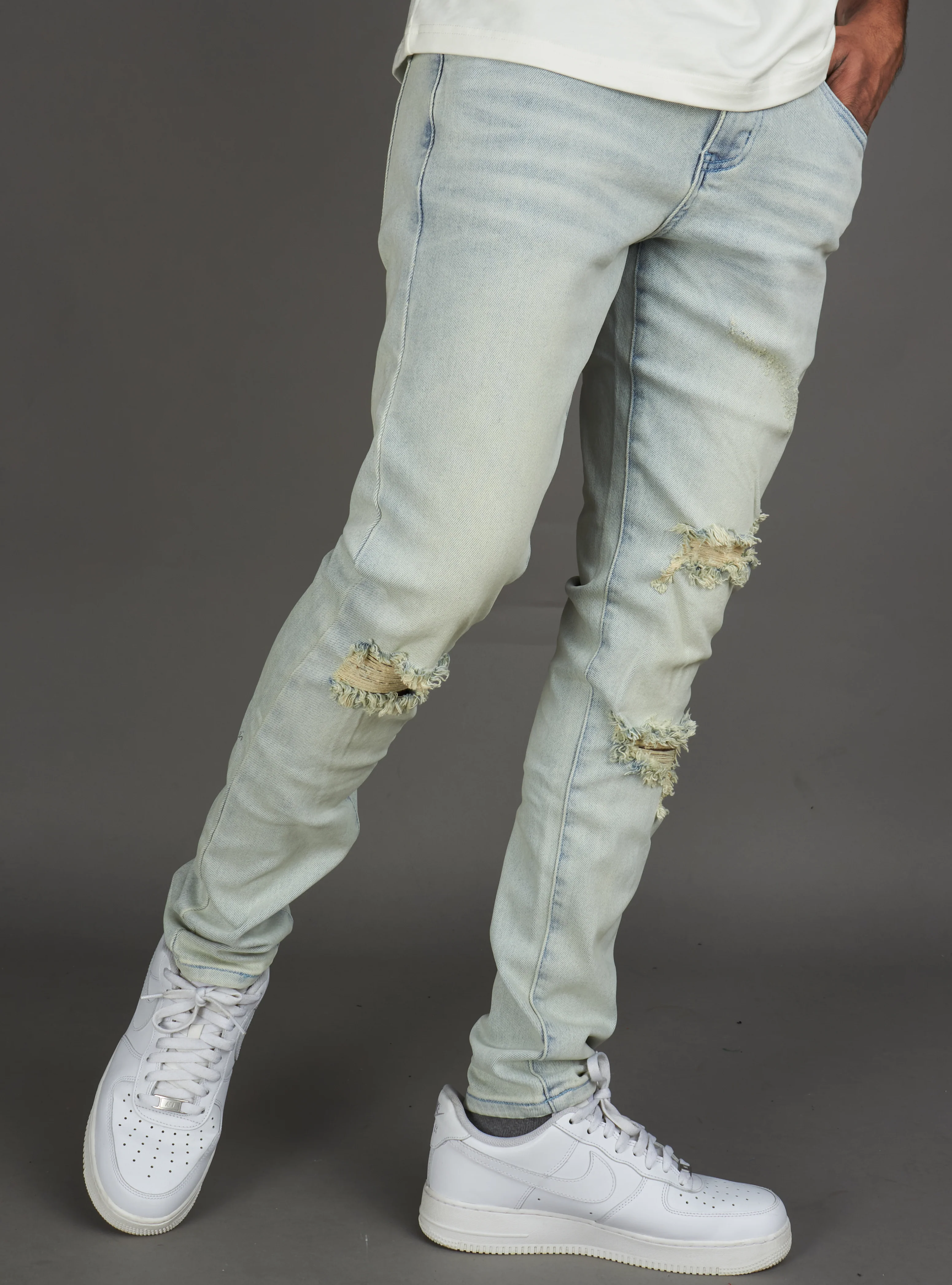Politics Jeans - Alonso Skinny Fit  - Light Blue Wash - 252 - Image 2