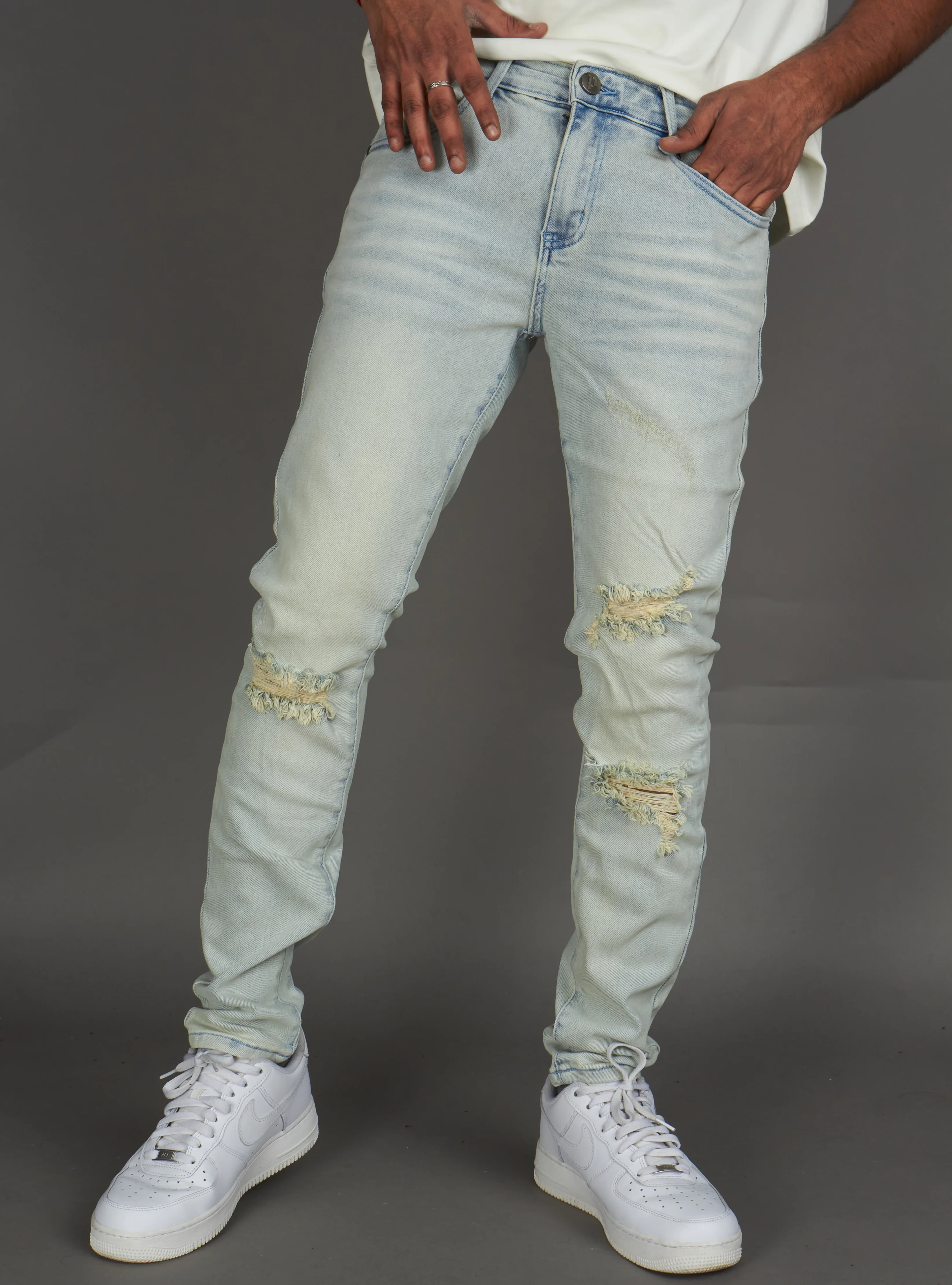 Politics Jeans - Alonso Skinny Fit  - Light Blue Wash - 252 - Image 4