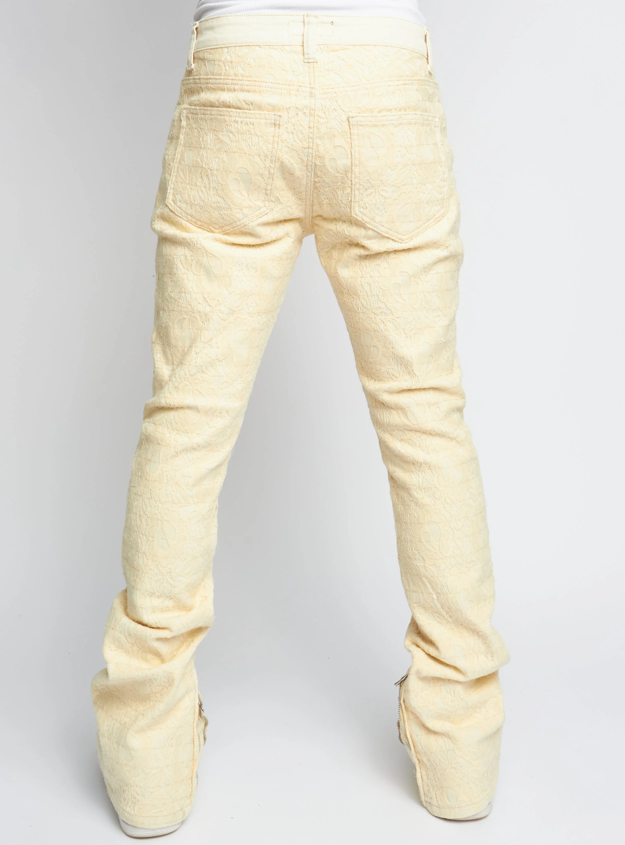 Politics Jeans - Baldwin - Cream - Stacked Applique Denim  - 503 - Image 2