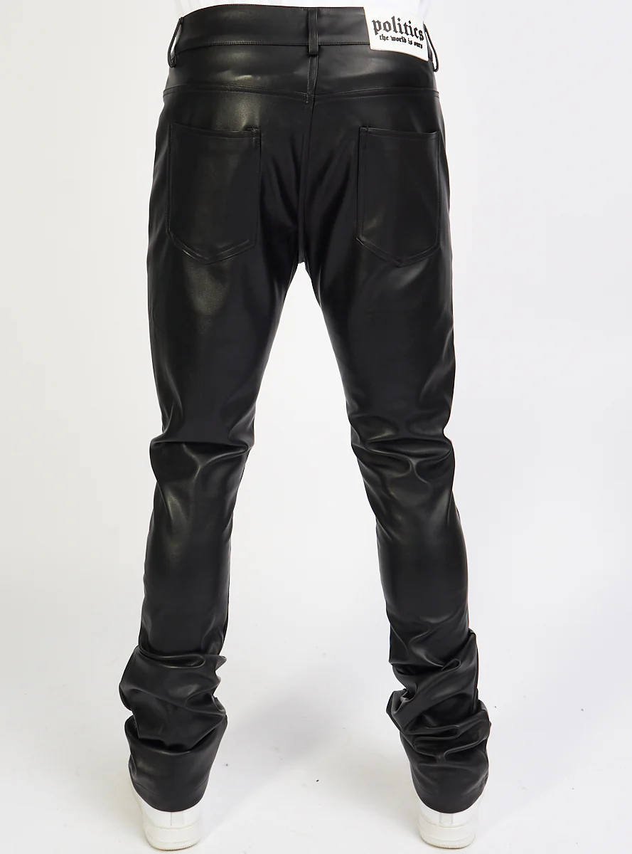 Politics Jeans - Barlow - Black PU Leather - 552 - Image 4