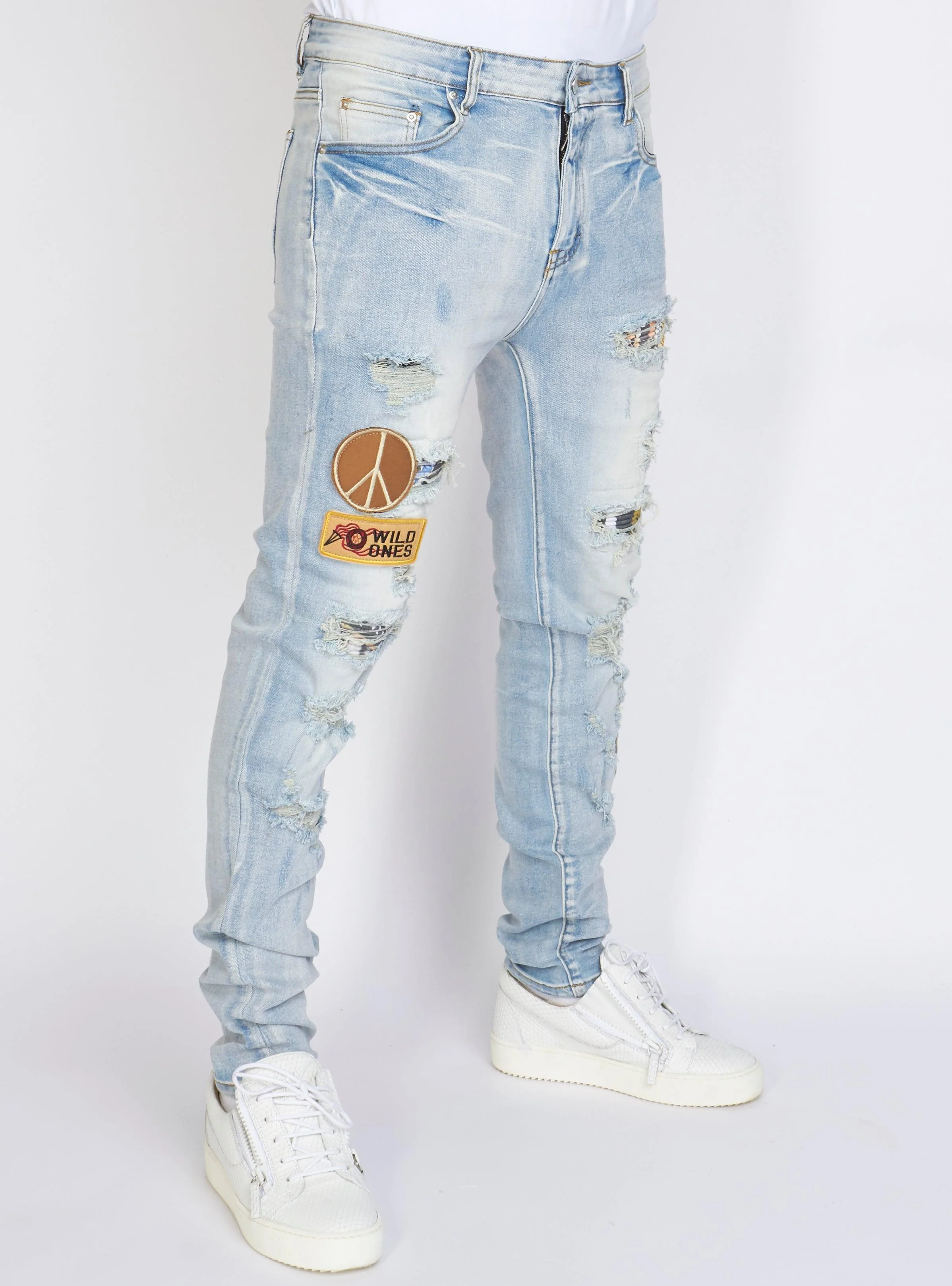 Politics Jeans - Biker Peace - Light Blue - PLTKS0521678 - Image 2
