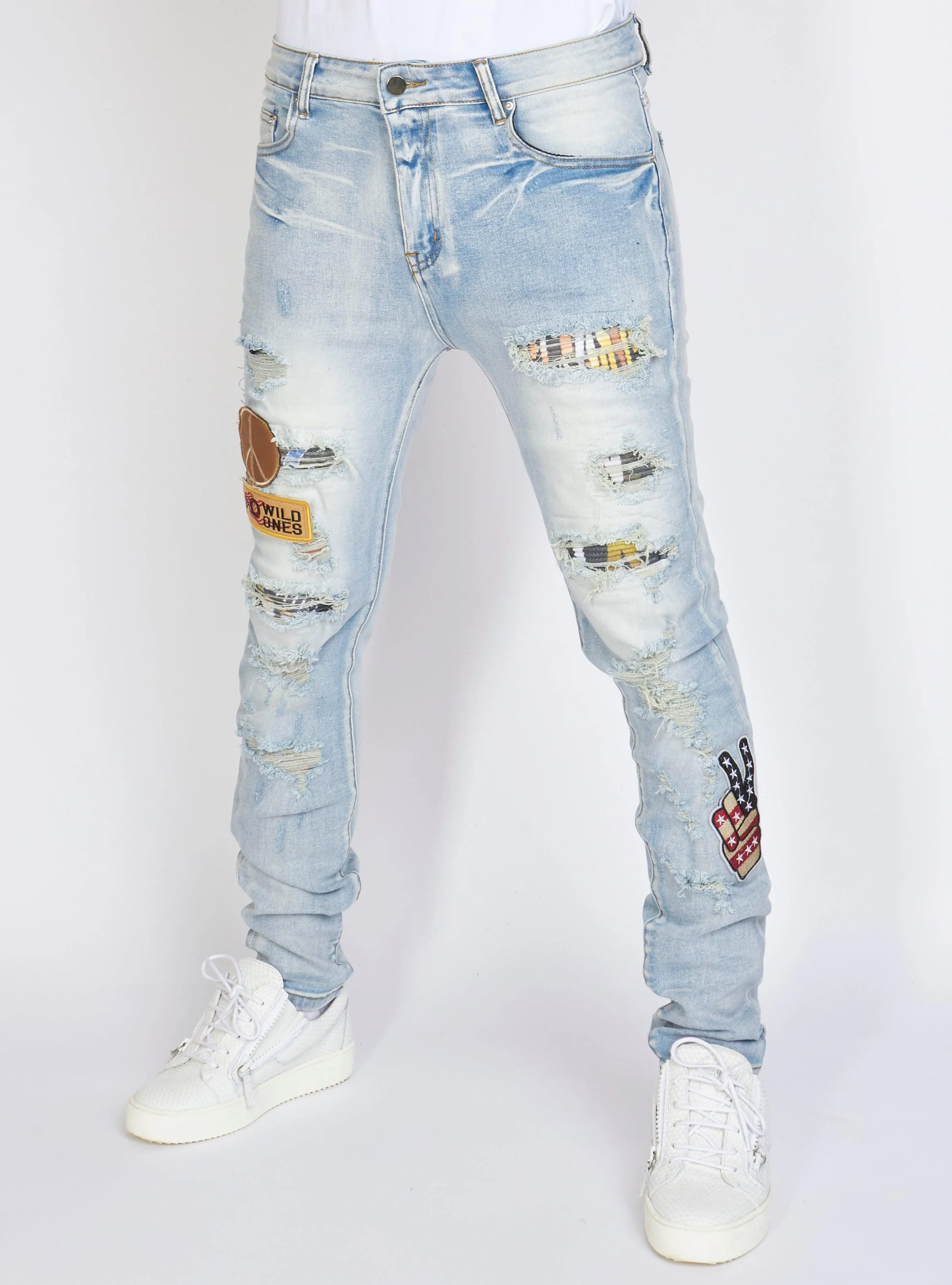 Politics Jeans - Biker Peace - Light Blue - PLTKS0521678 - Image 3