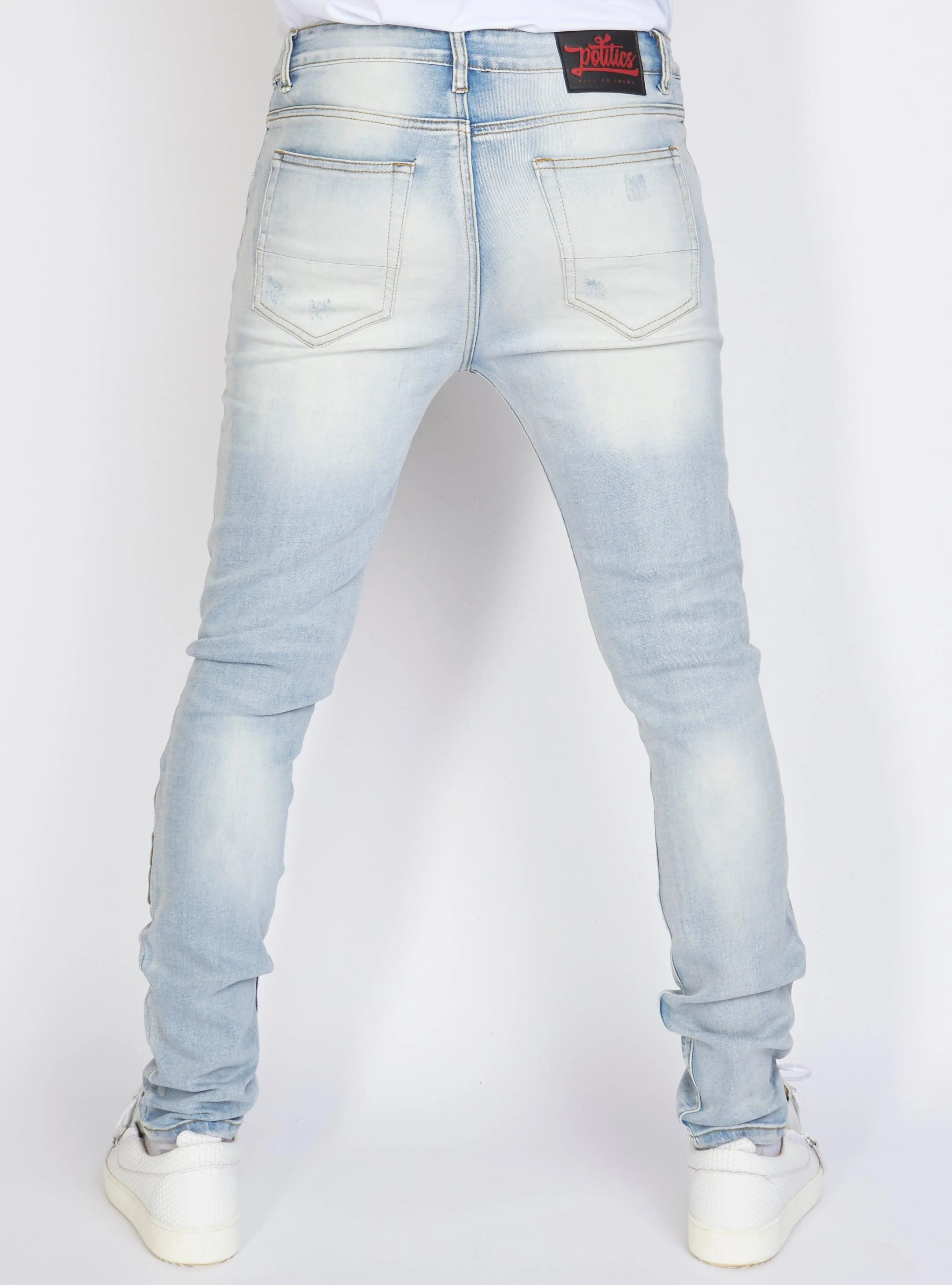 Politics Jeans - Biker Peace - Light Blue - PLTKS0521678 - Image 4