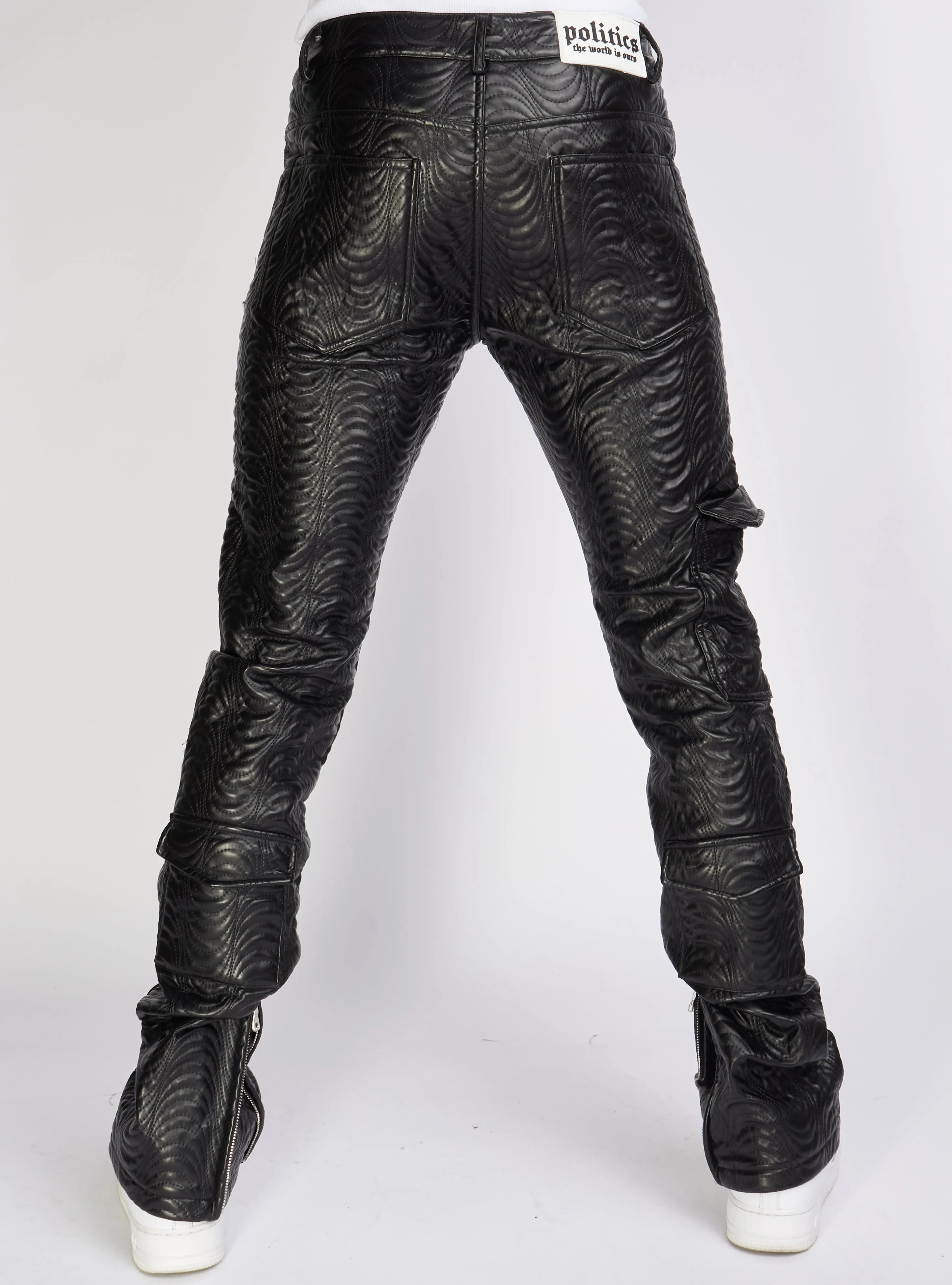 Politics Jeans - Cargo PU Leather Stacked - Murphy - Black - 551 - Image 2