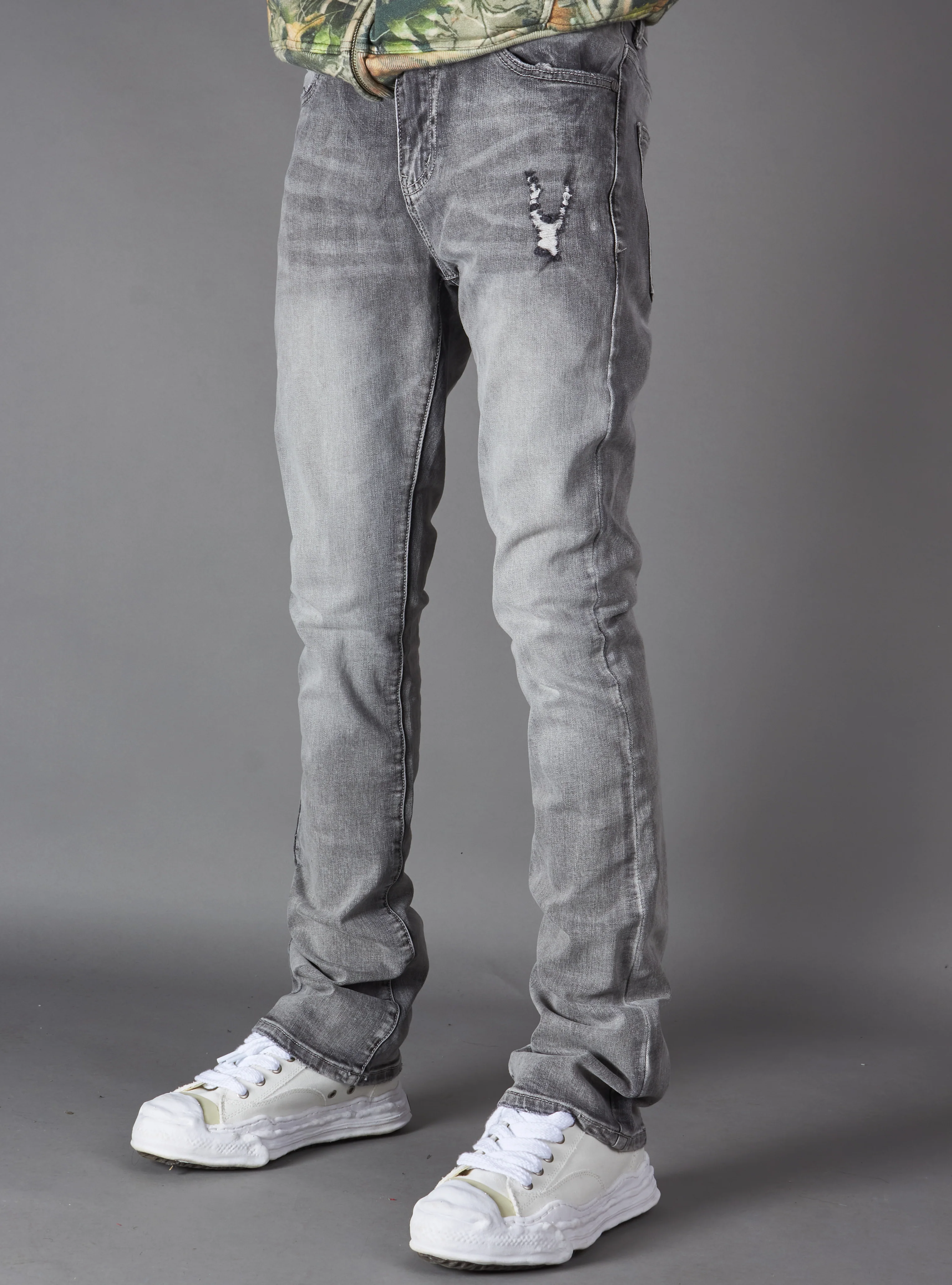 Politics Jeans - Dran Stacked - Grey Wash - Hol-18 - Image 5