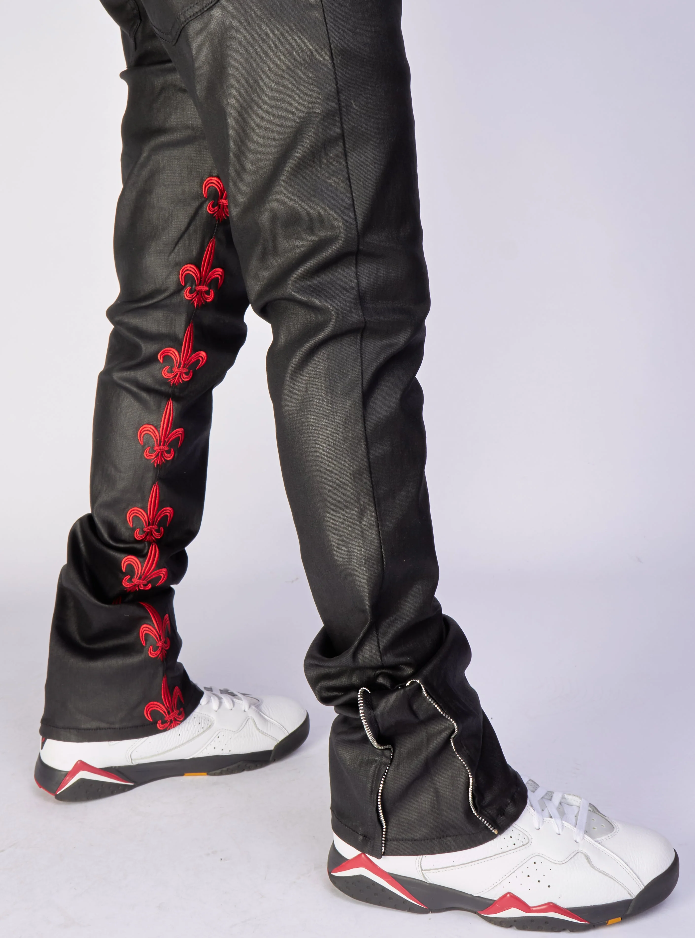 Politics Jeans - Endacott - Black with Red - 501 - Image 2