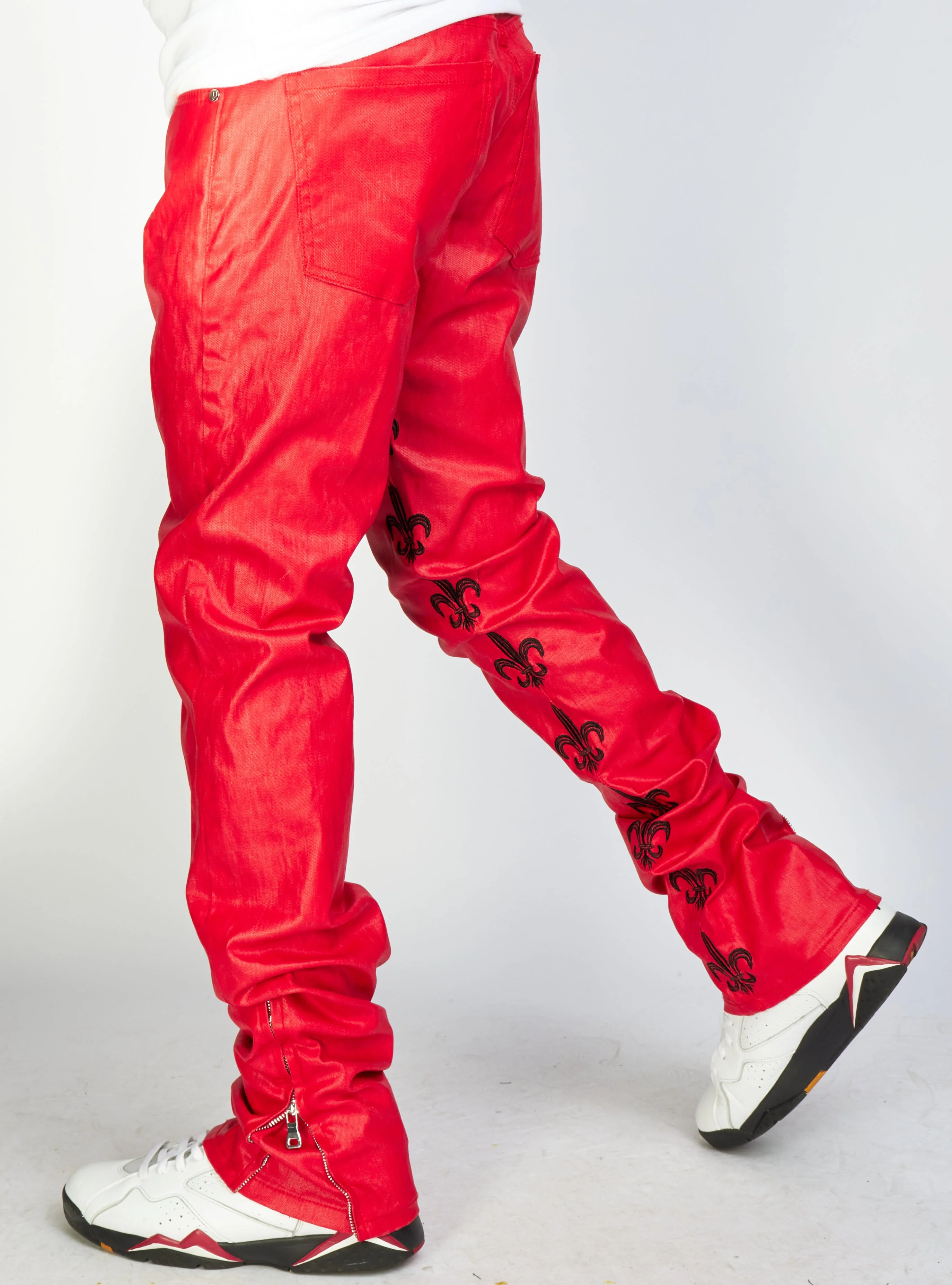 Politics Jeans - Endacott - Red with Black - 502 - Image 3