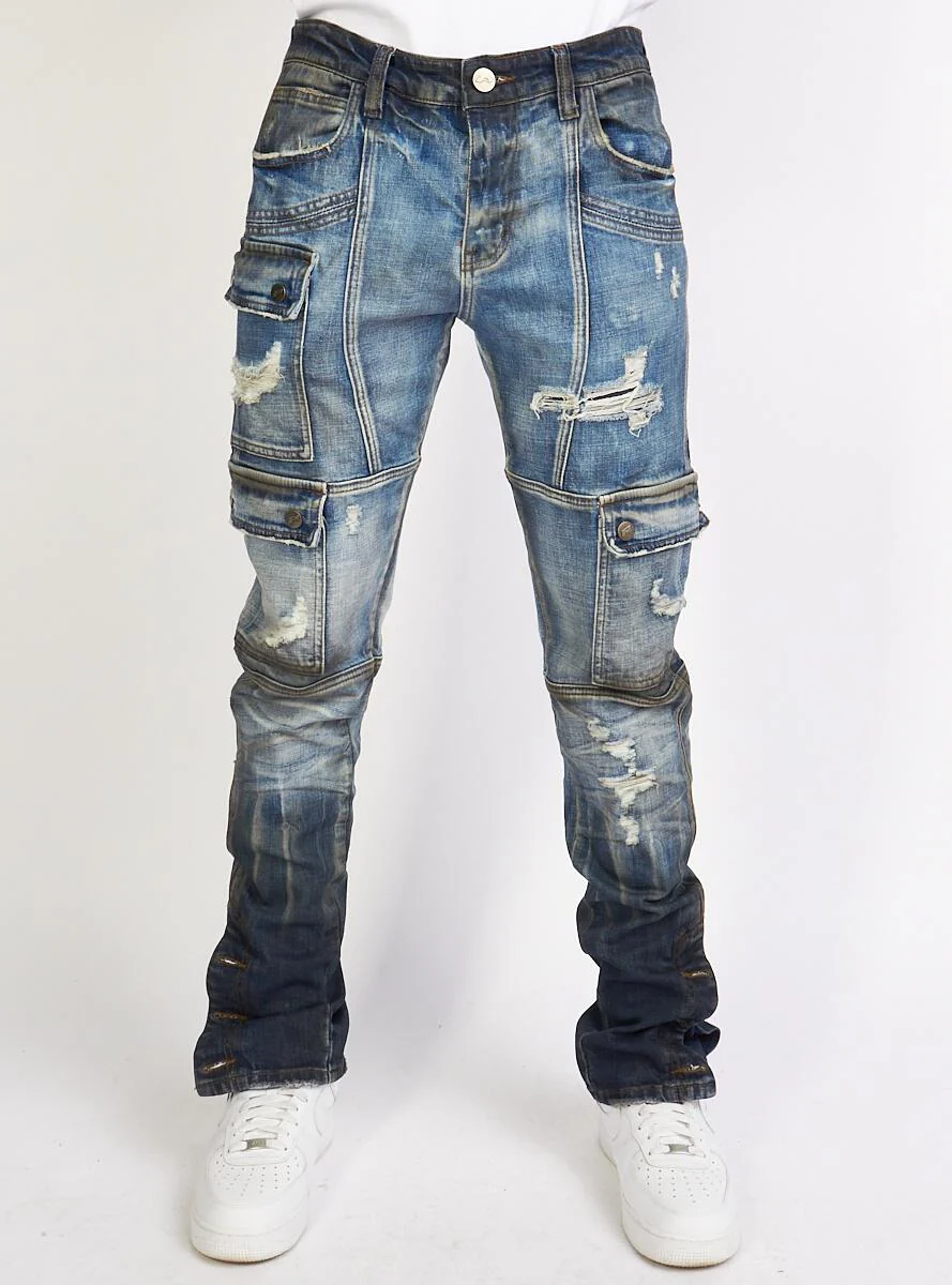 Politics Jeans - Hans - Stacked - Cobalt Wave - 502