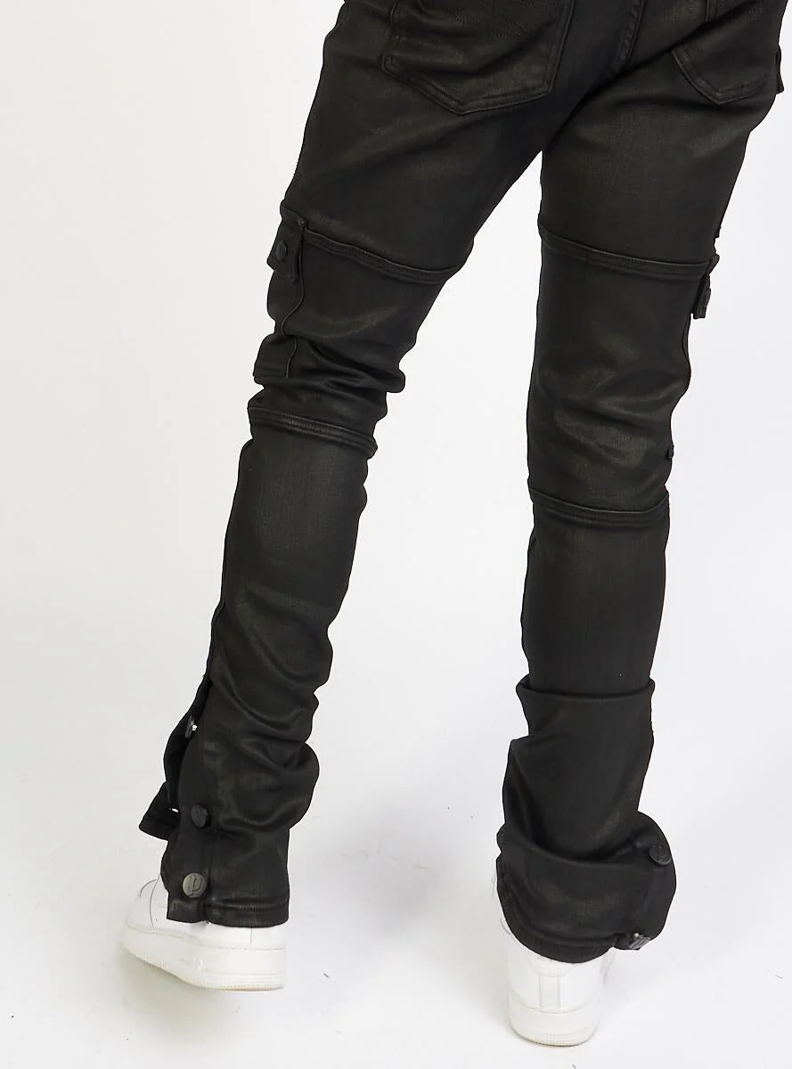 Politics Wax Stacked Jeans - Hanson - Jet Black - 503 - Image 4
