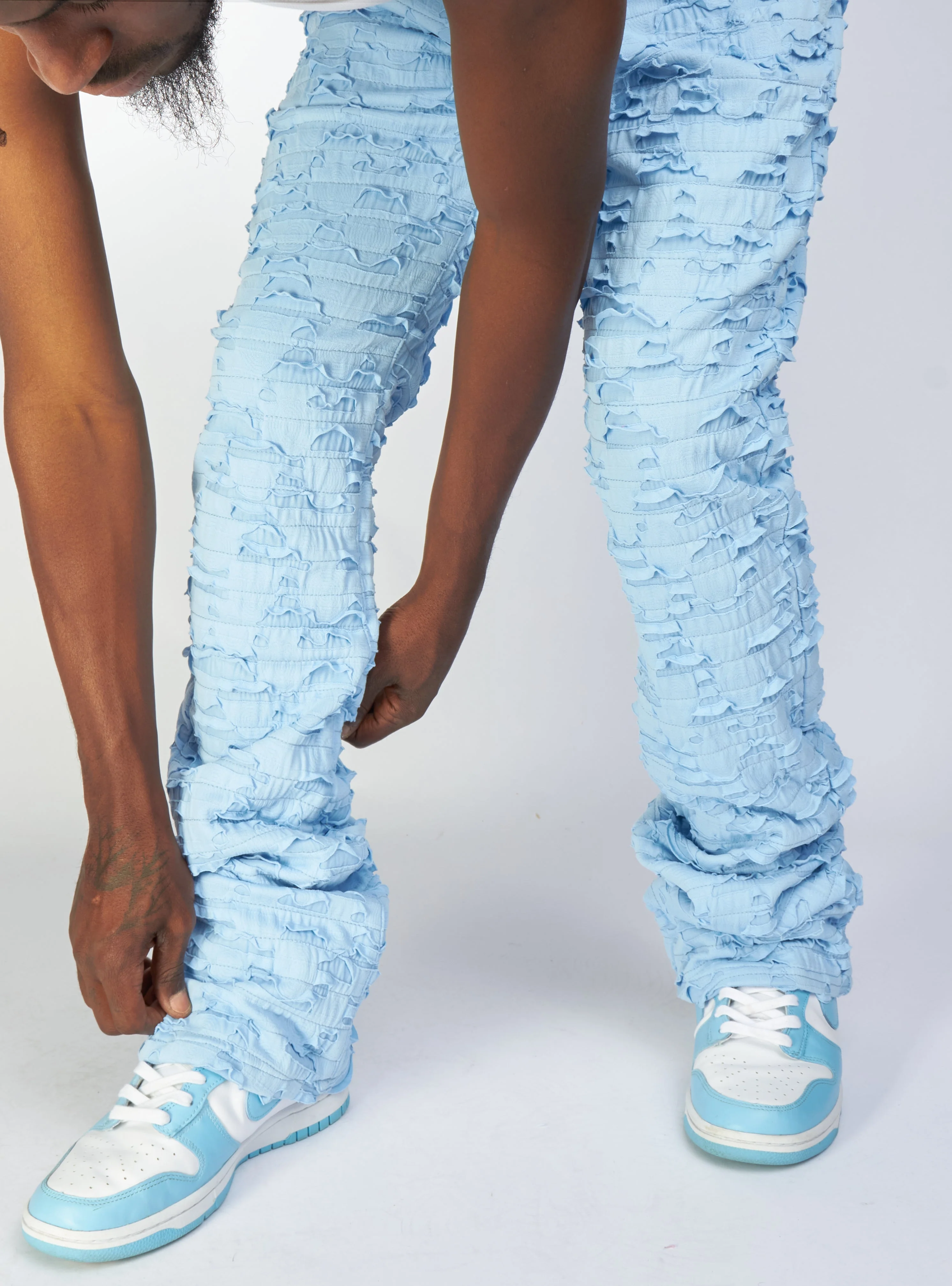 Politics Jeans - Lucas - Baby Blue - Shredded Stacked Flare - 504 - Image 6