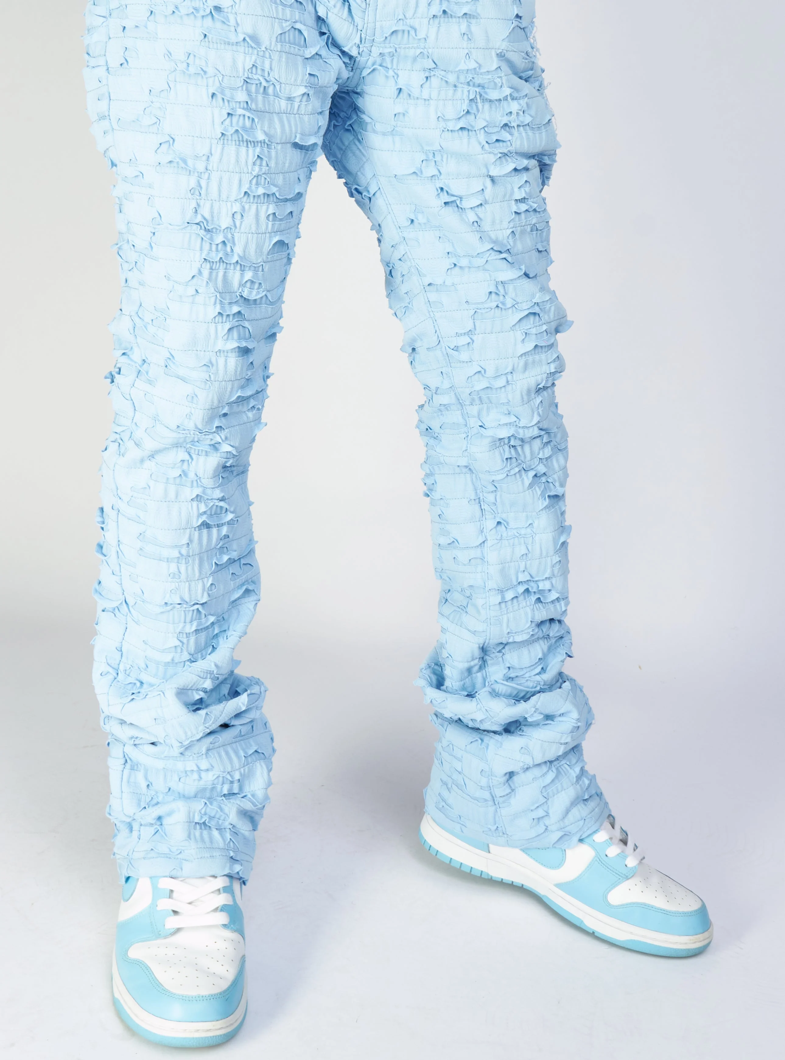 Politics Jeans - Lucas - Baby Blue - Shredded Stacked Flare - 504 - Image 7
