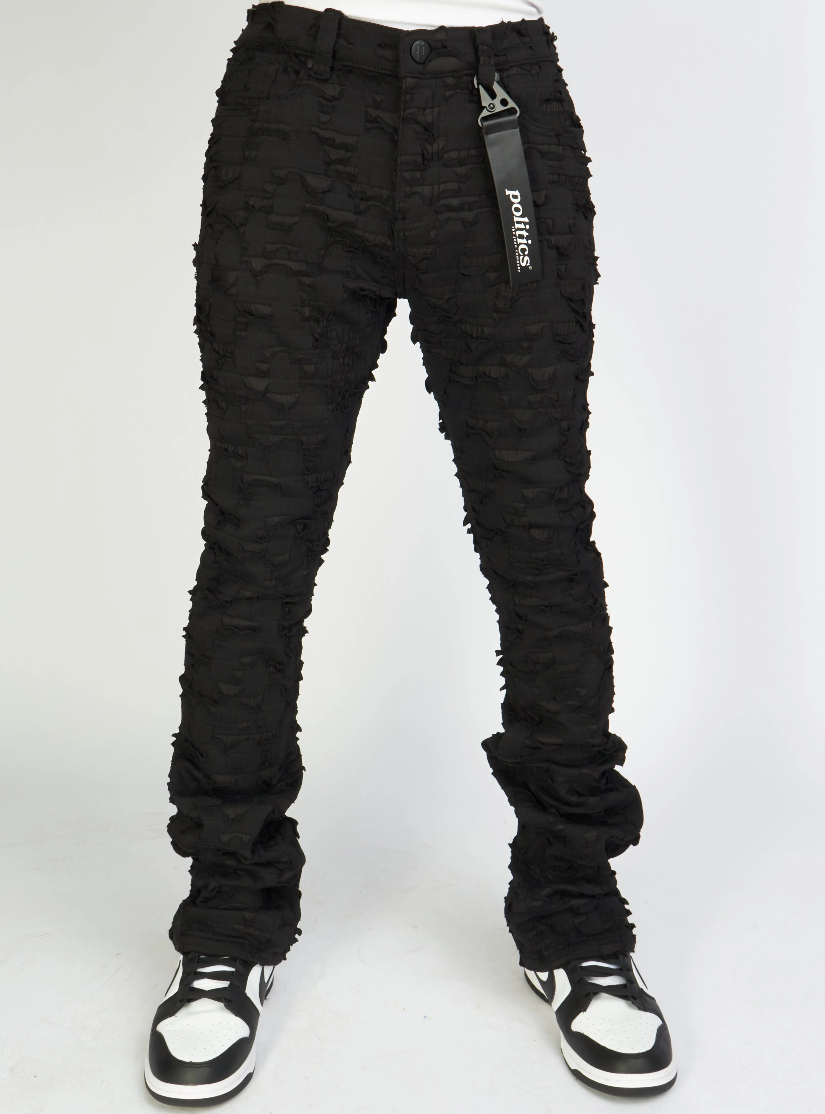 Politics Jeans - Lucas - Black - Shredded Stacked Flare - 503