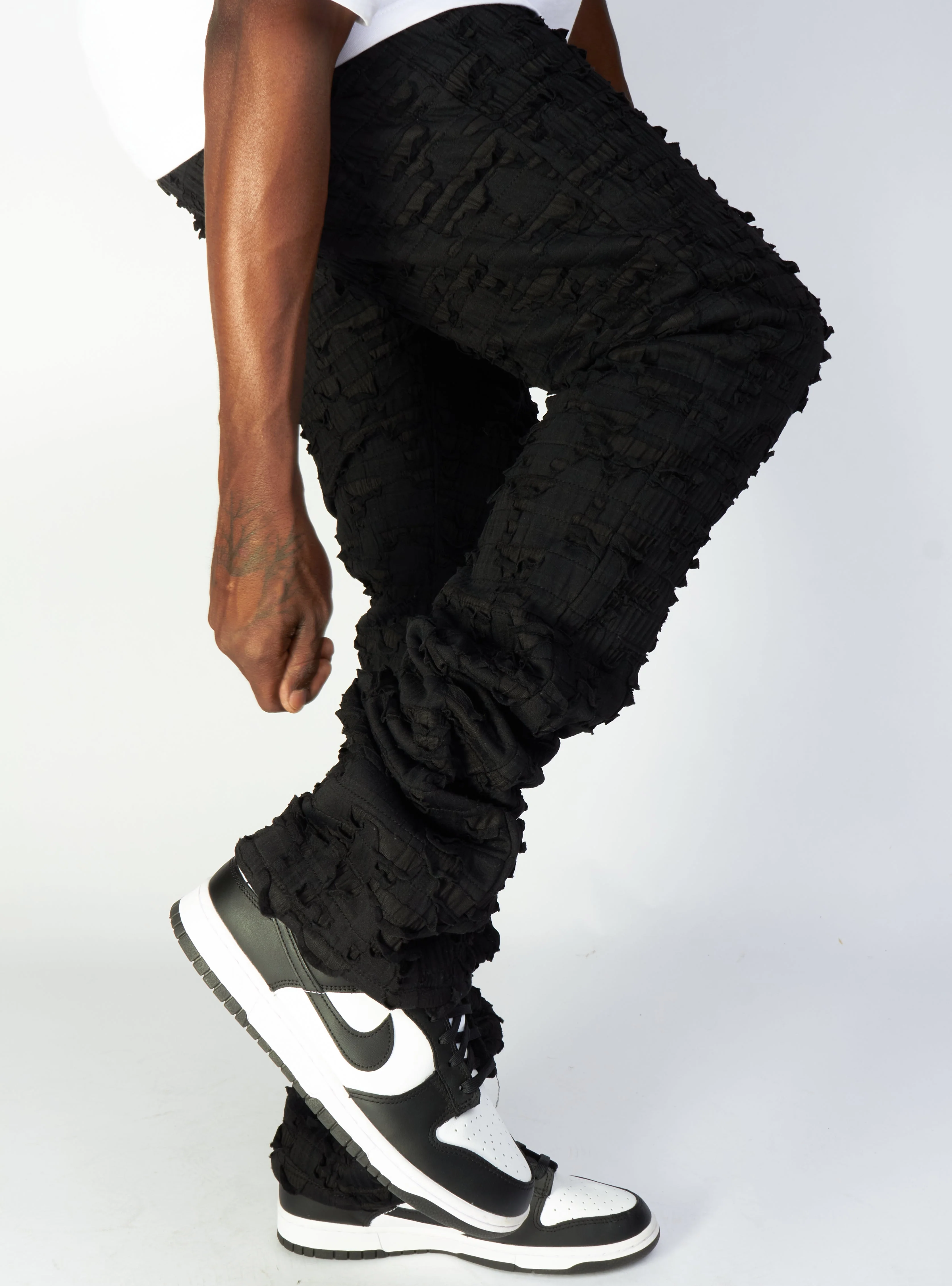 Politics Jeans - Lucas - Black - Shredded Stacked Flare - 503 - Image 4