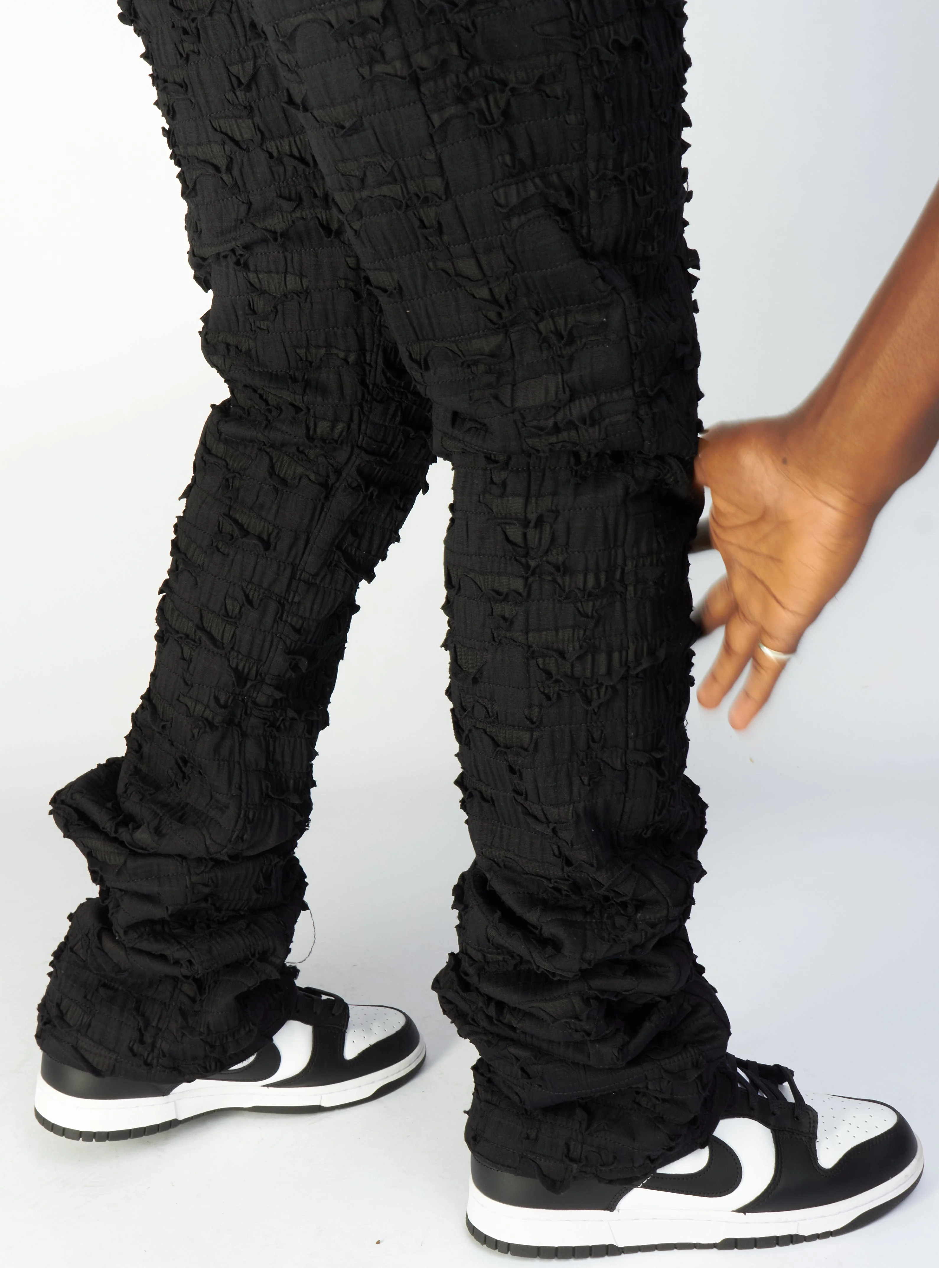 Politics Jeans - Lucas - Black - Shredded Stacked Flare - 503 - Image 5