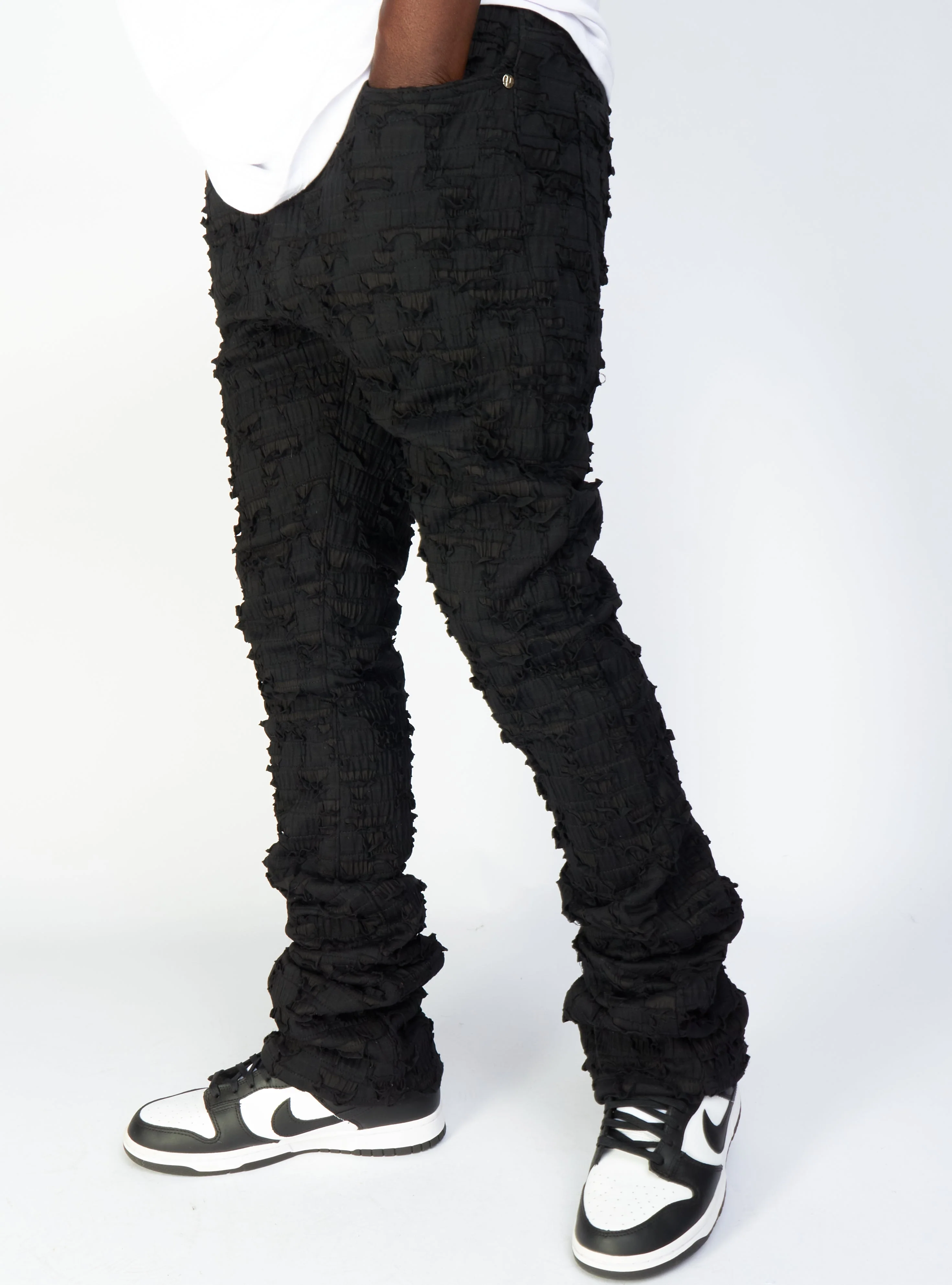 Politics Jeans - Lucas - Black - Shredded Stacked Flare - 503 - Image 7